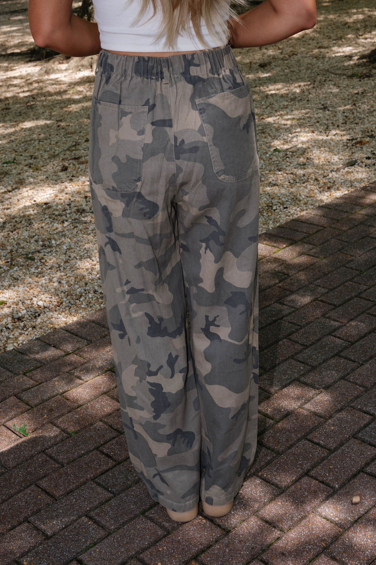 Roman Front Tie Pants-Camo