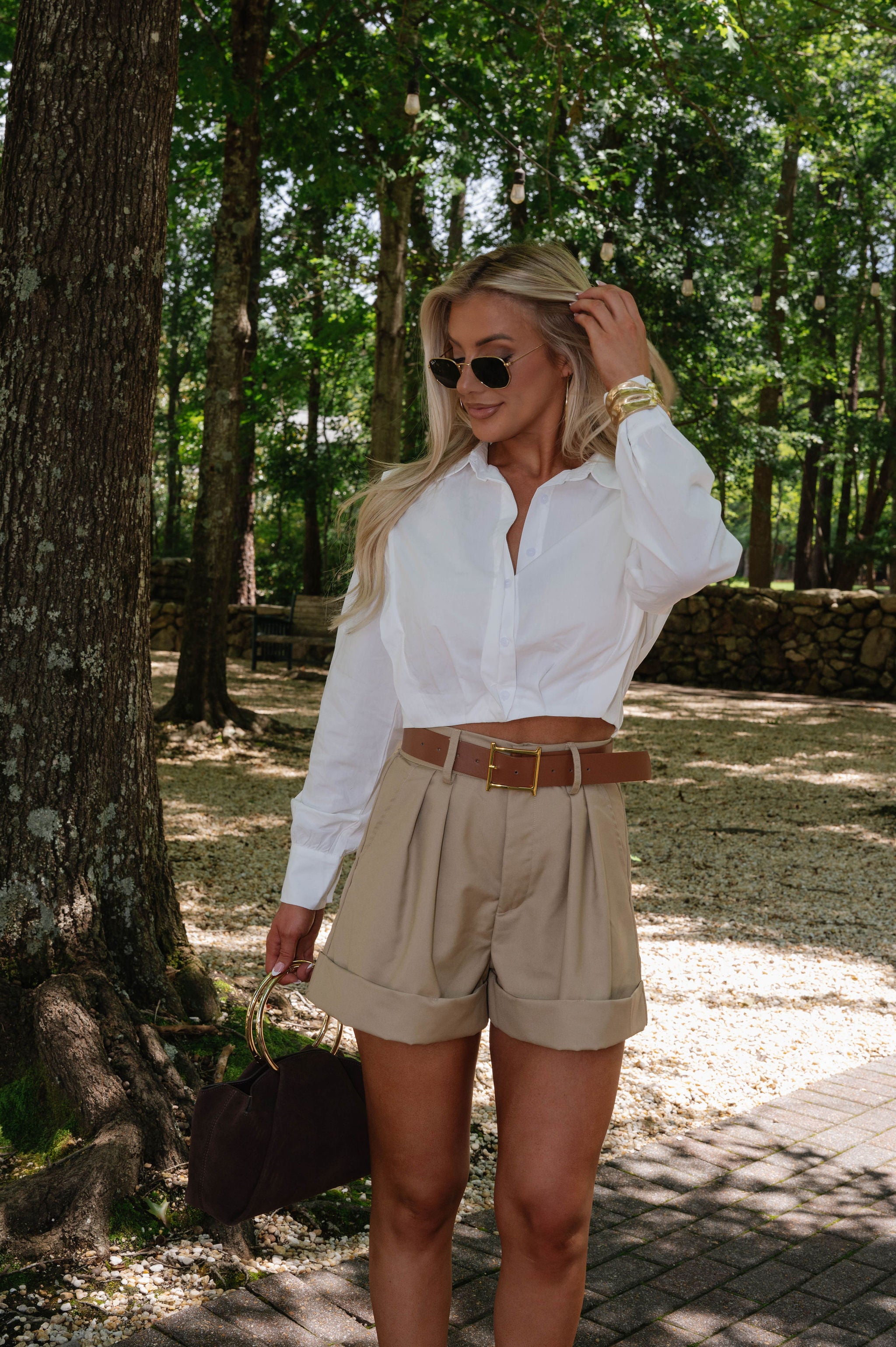 Collared Button Down Top-Off White