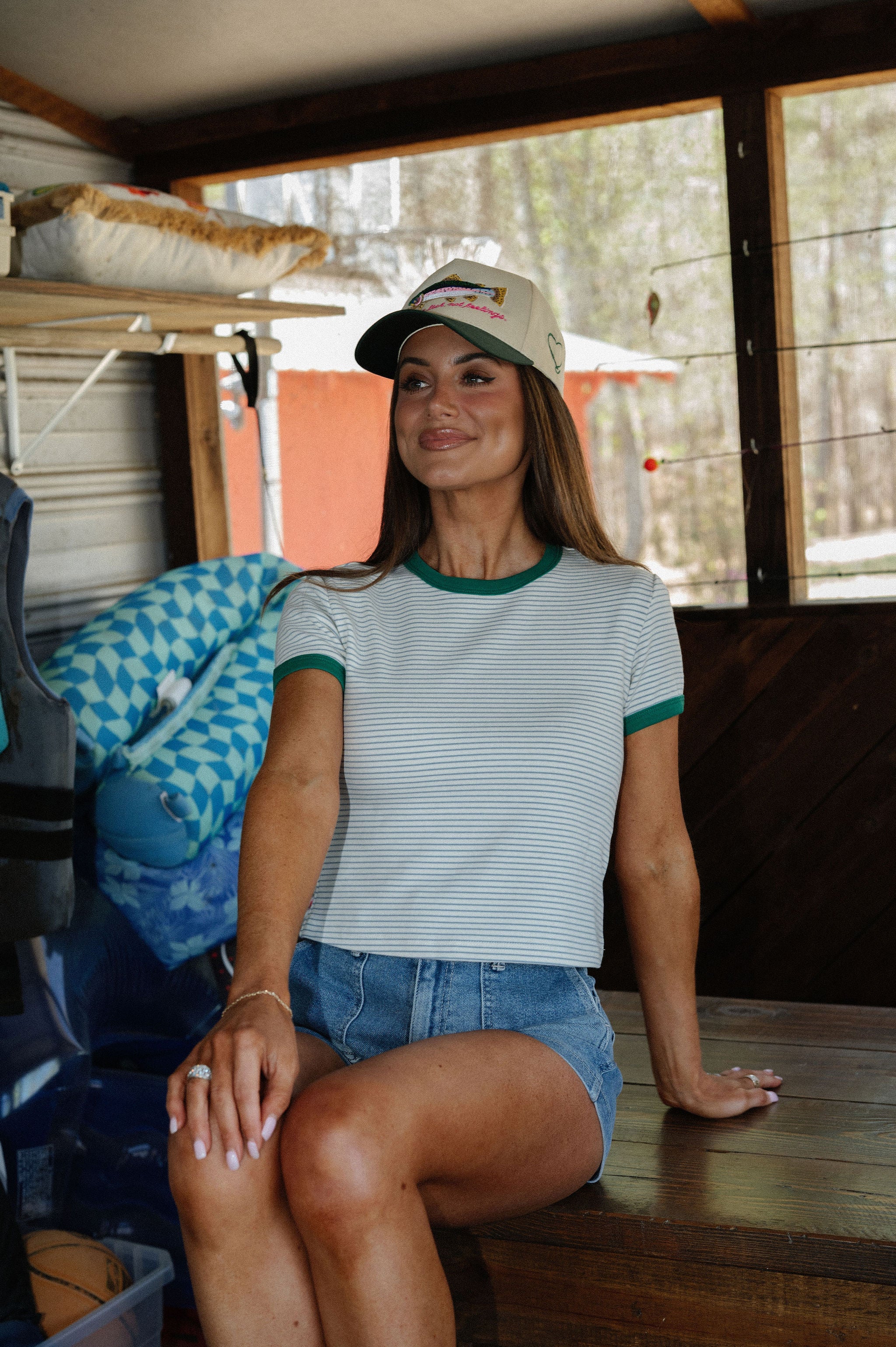 Wells Striped Top-Off White