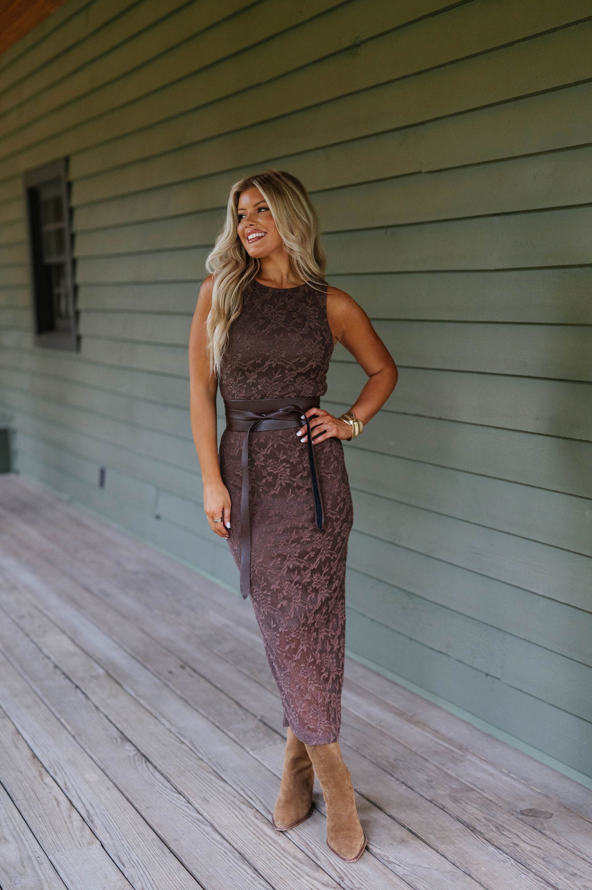Emmy Midi Dress-Chocolate