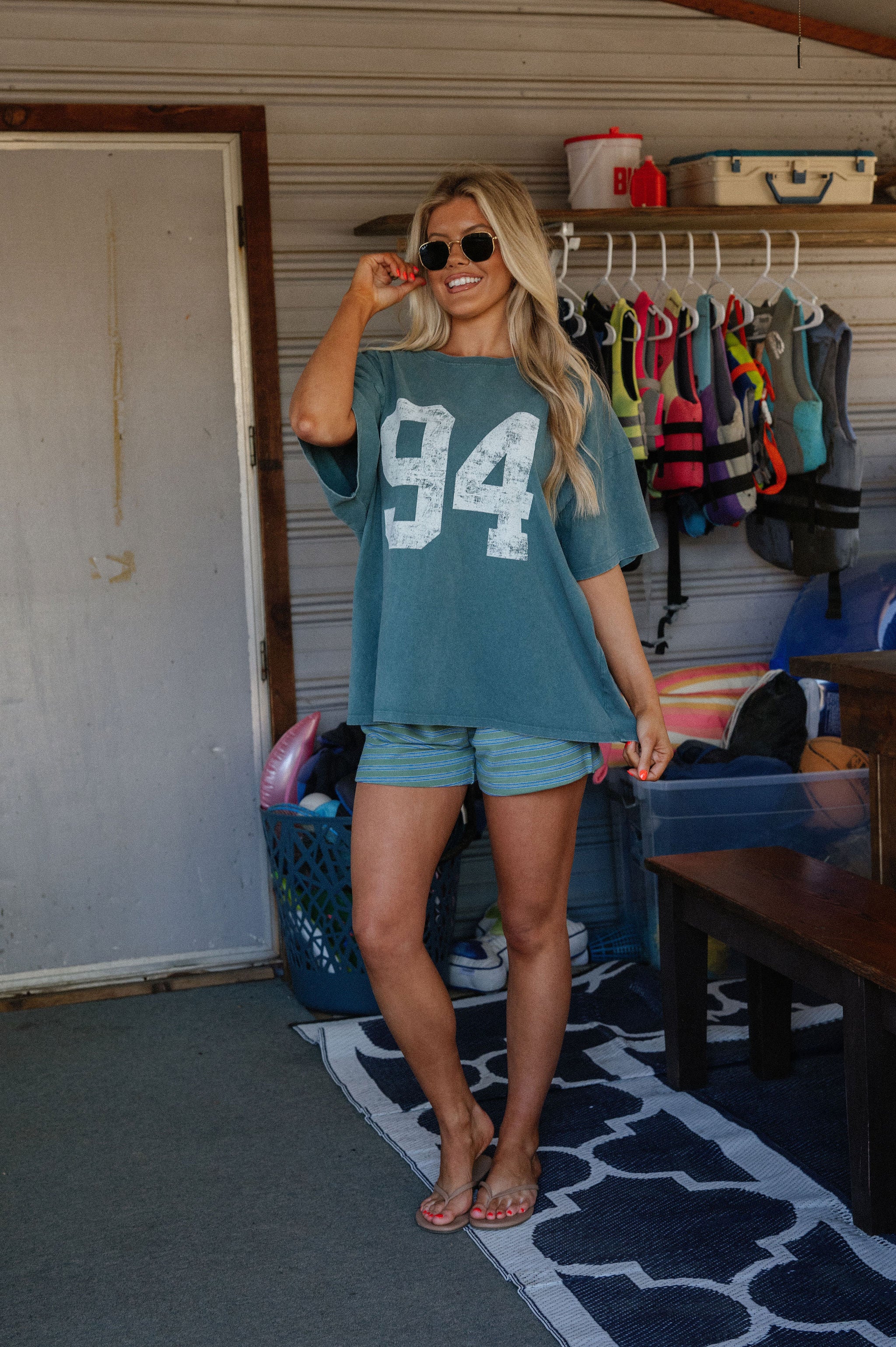 Lottie Graphic Tee-Dark Teal