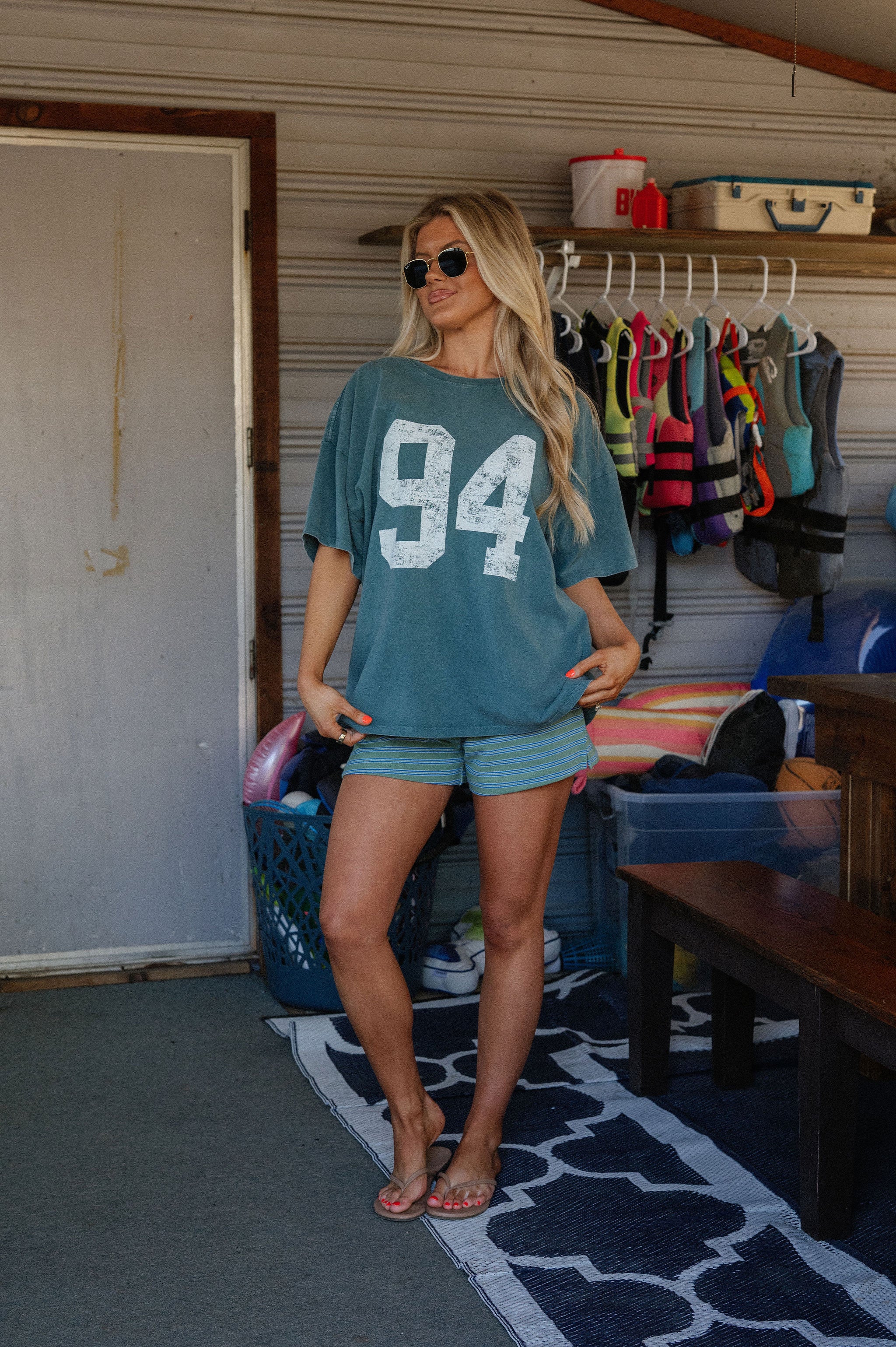Lottie Graphic Tee-Dark Teal