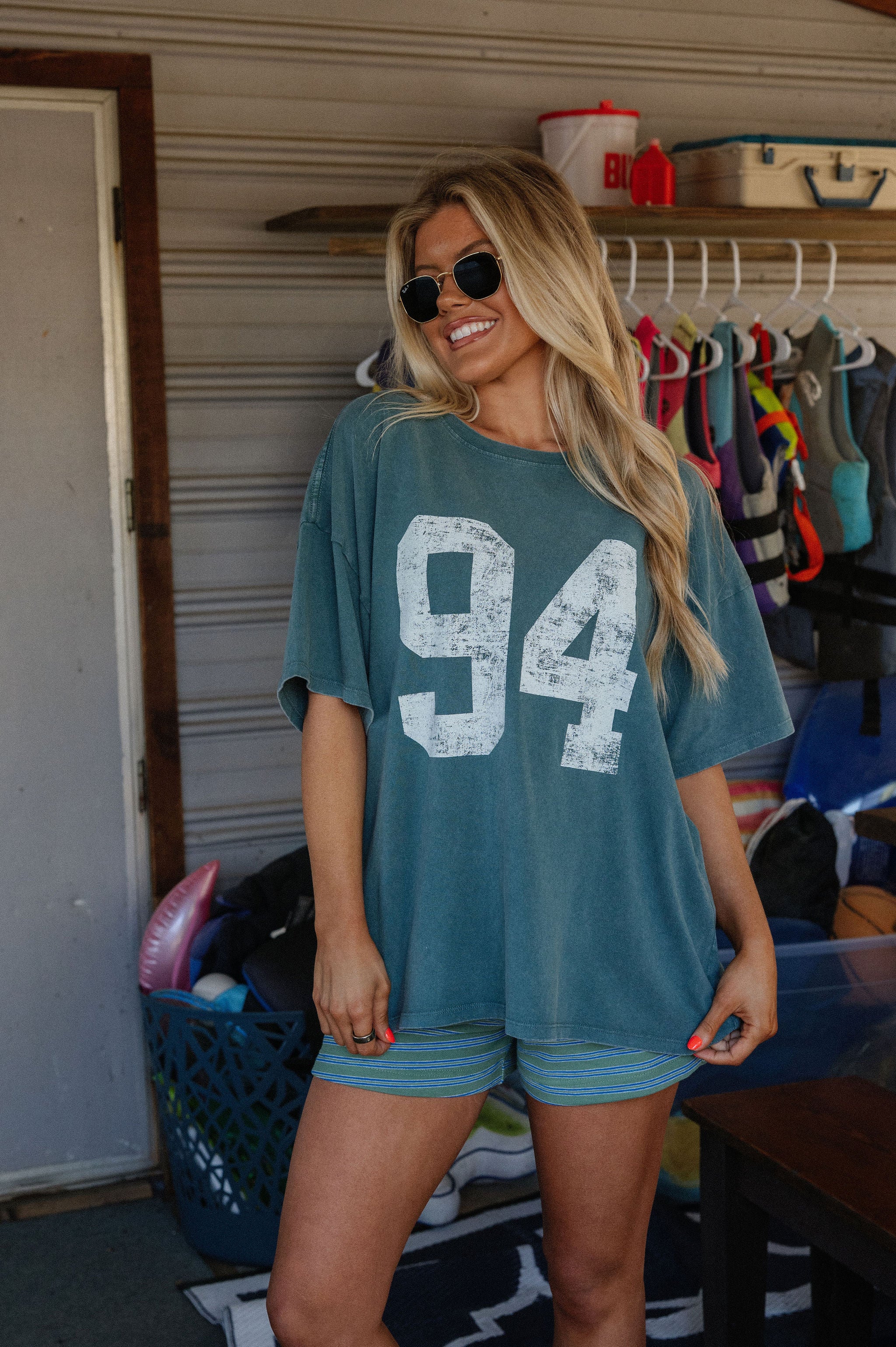 Lottie Graphic Tee-Dark Teal