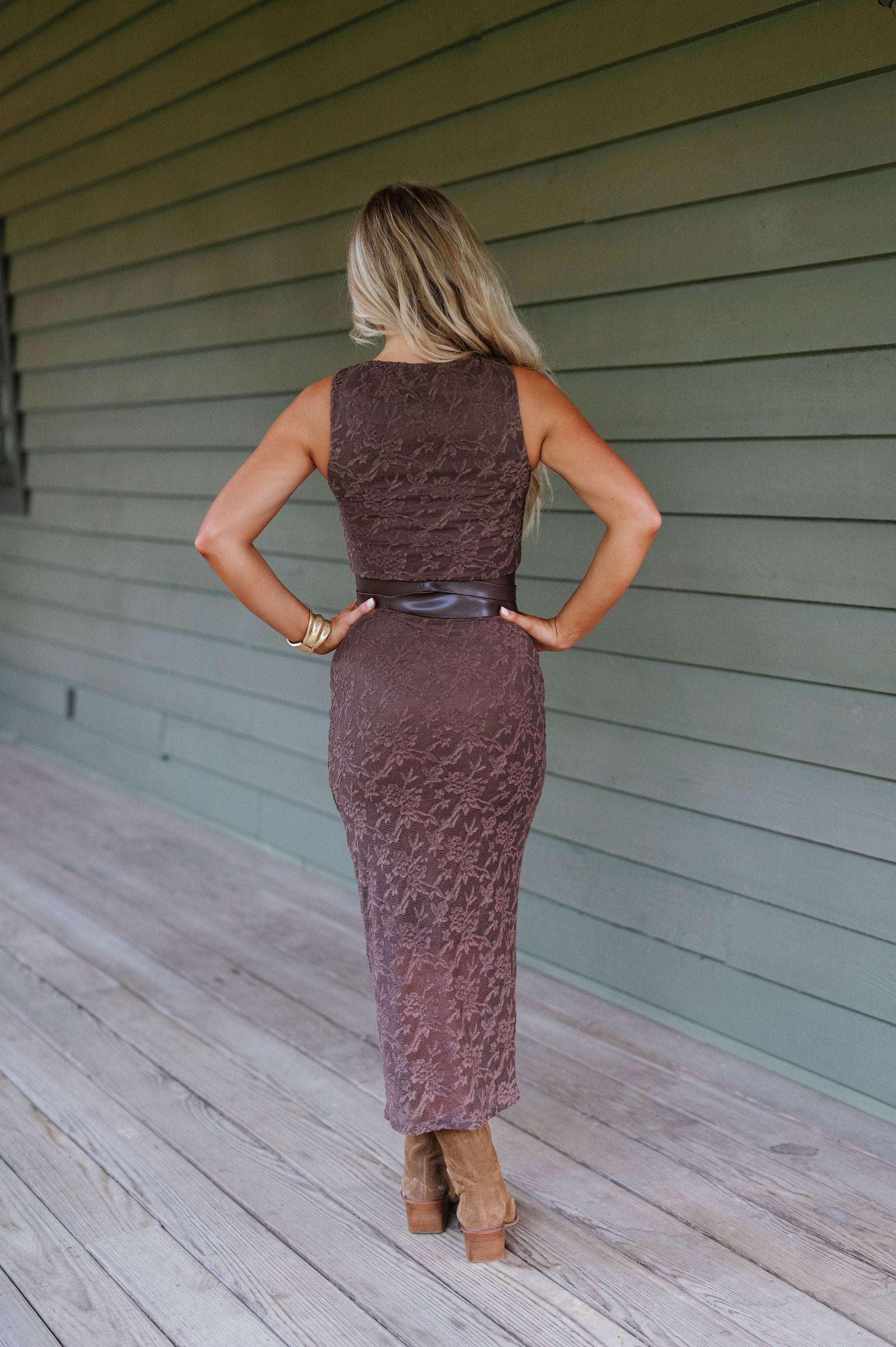Emmy Midi Dress-Chocolate