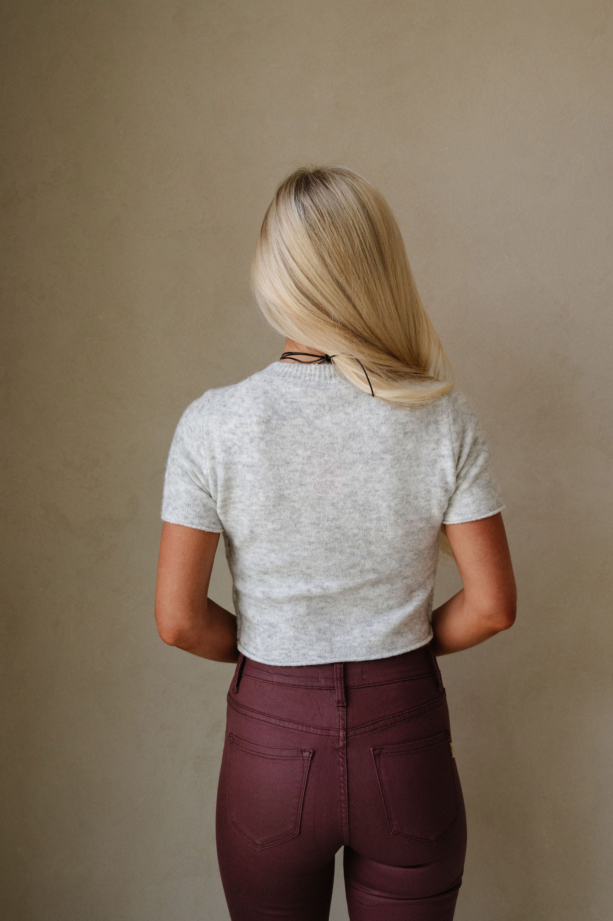 Reed Short Sleeve Sweater-Heather Grey