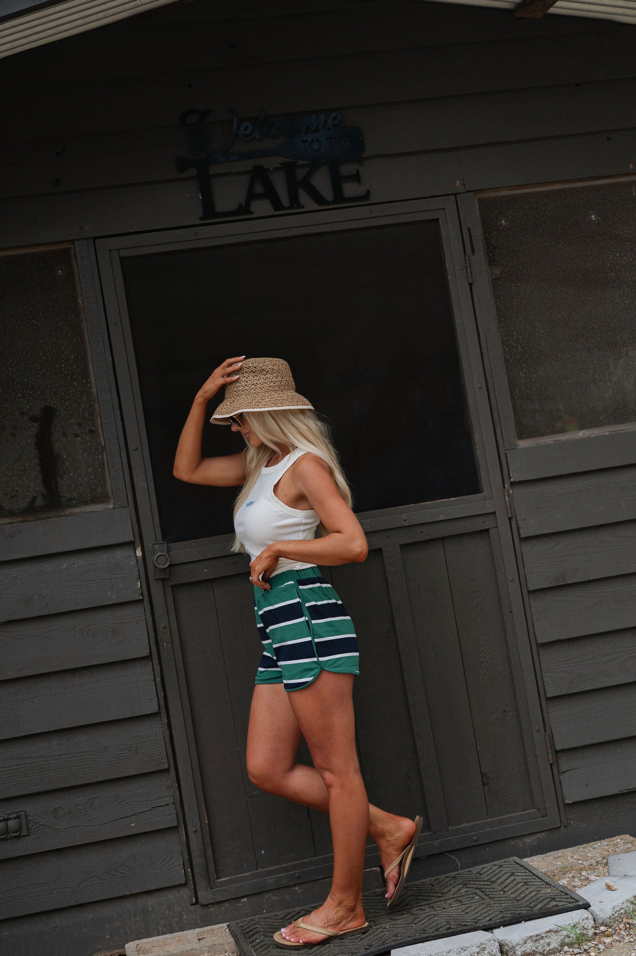 Classic Stripe Shorts-Green Multi