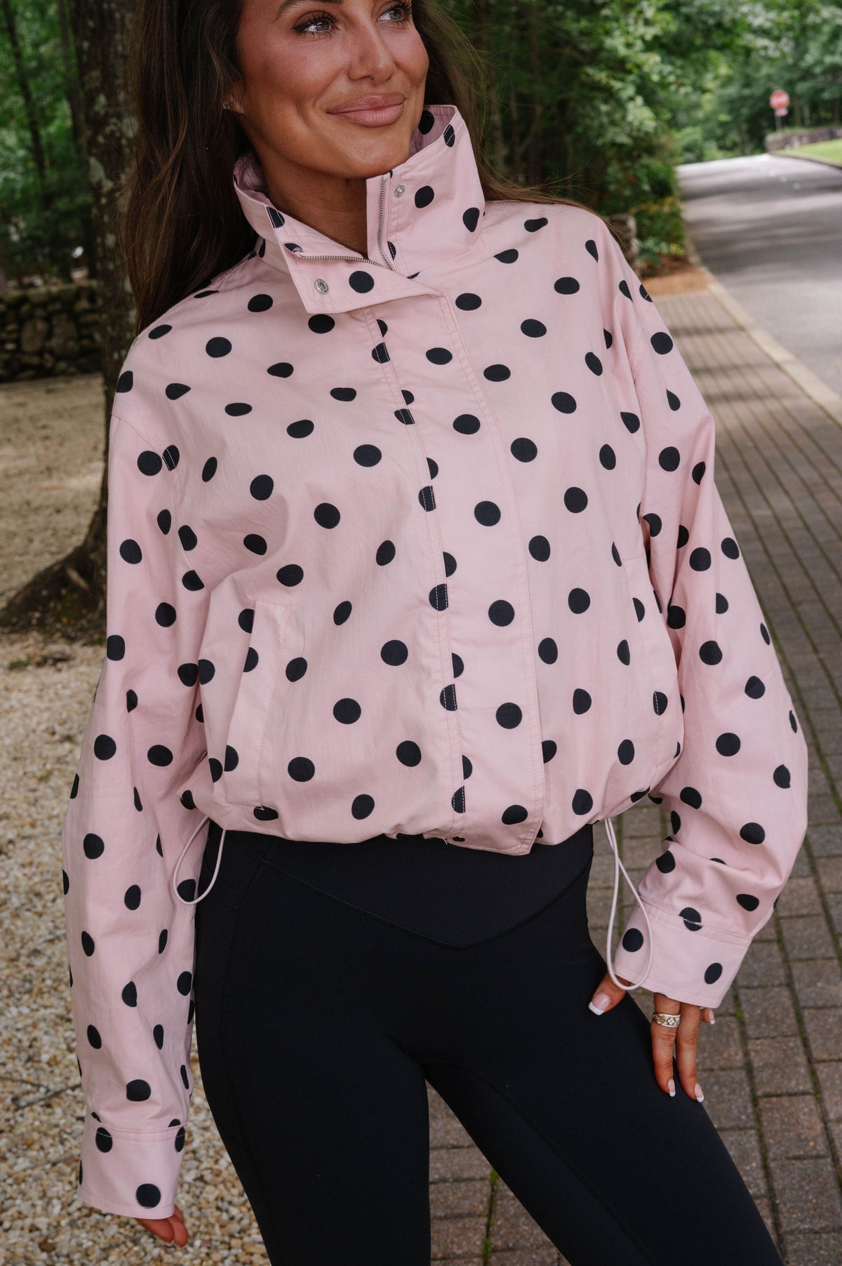 Tatum Polka Dot Jacket-Pink