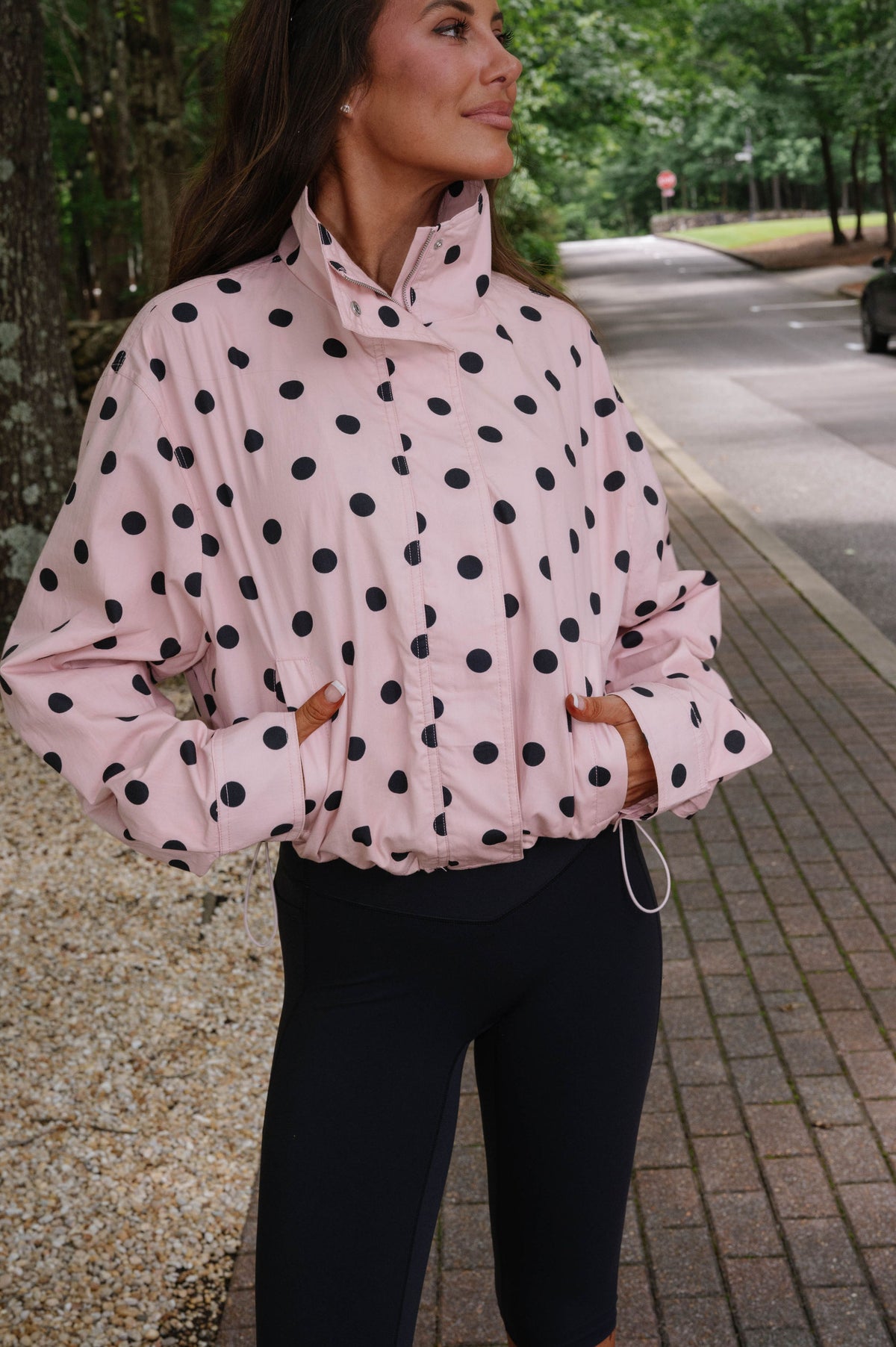 Tatum Polka Dot Jacket-Pink