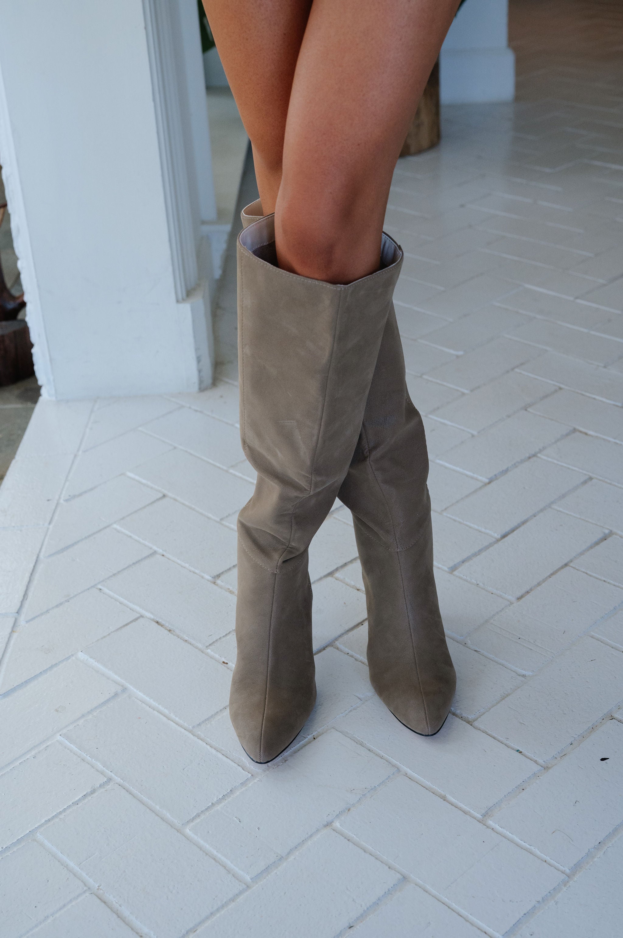 Lexington Pointed Toe Boot-Dark Taupe