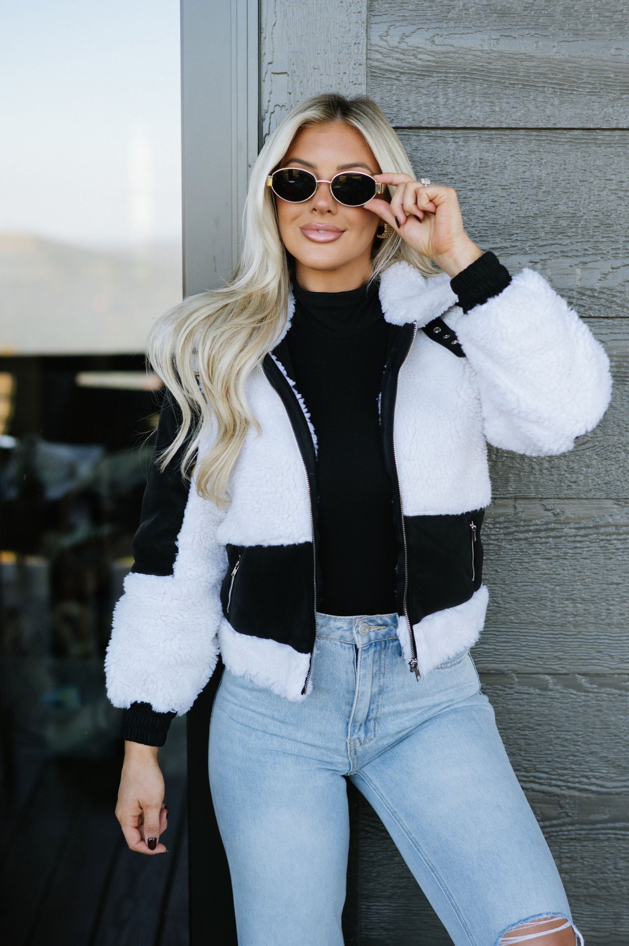 DOORBUSTER// Dakota Faux Leather Jacket-Black