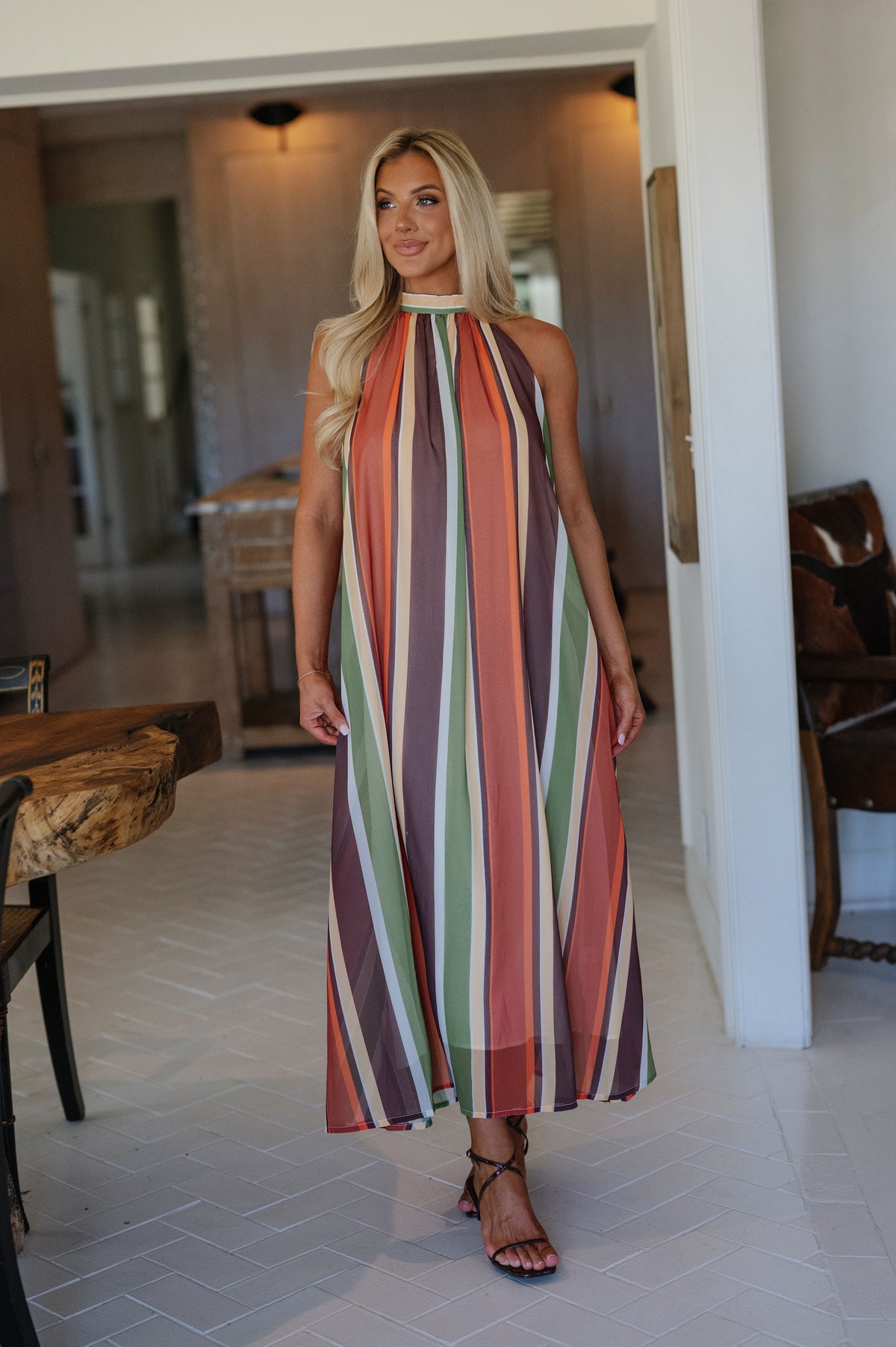 Jamie Striped Midi Dress