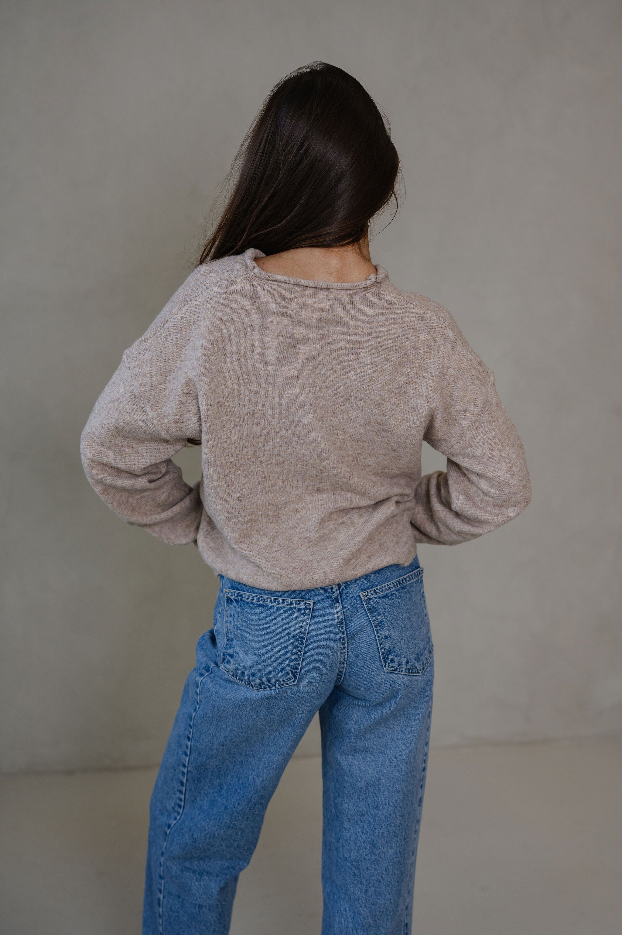 Candace Quarter Button Sweater-Mocha