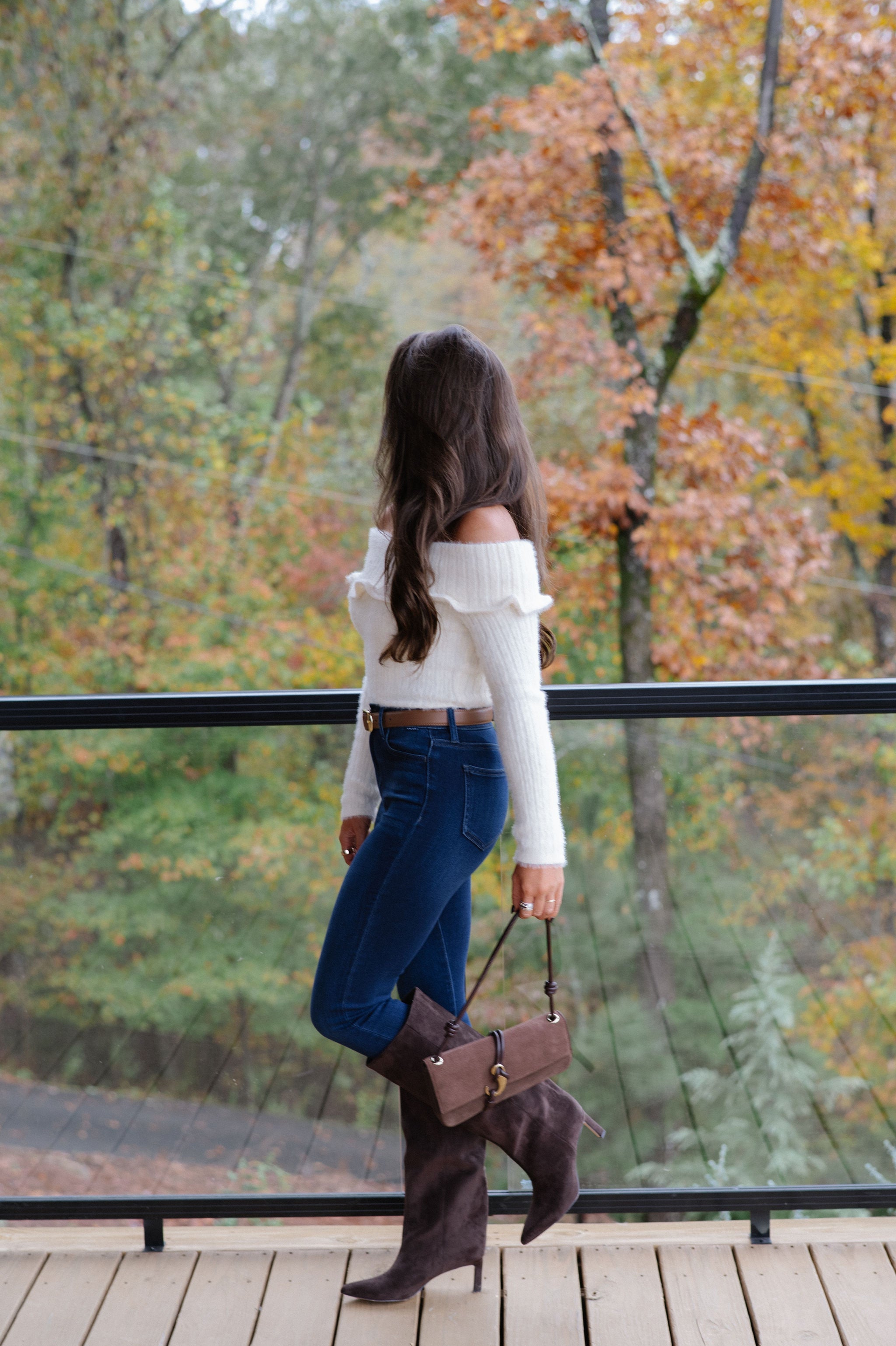 Malina OTS Sweater Top-Cream