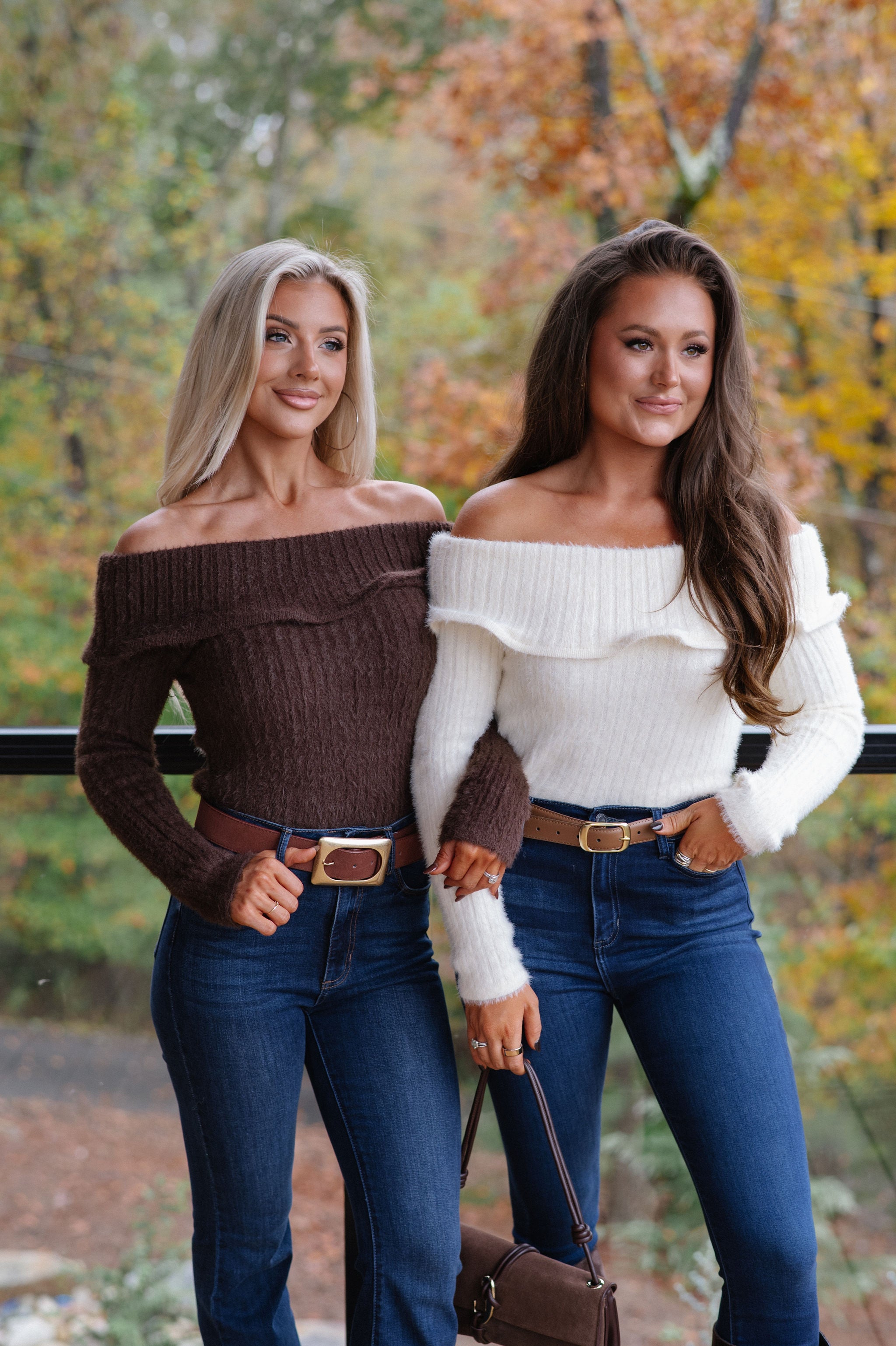 Malina OTS Sweater Top-Cream