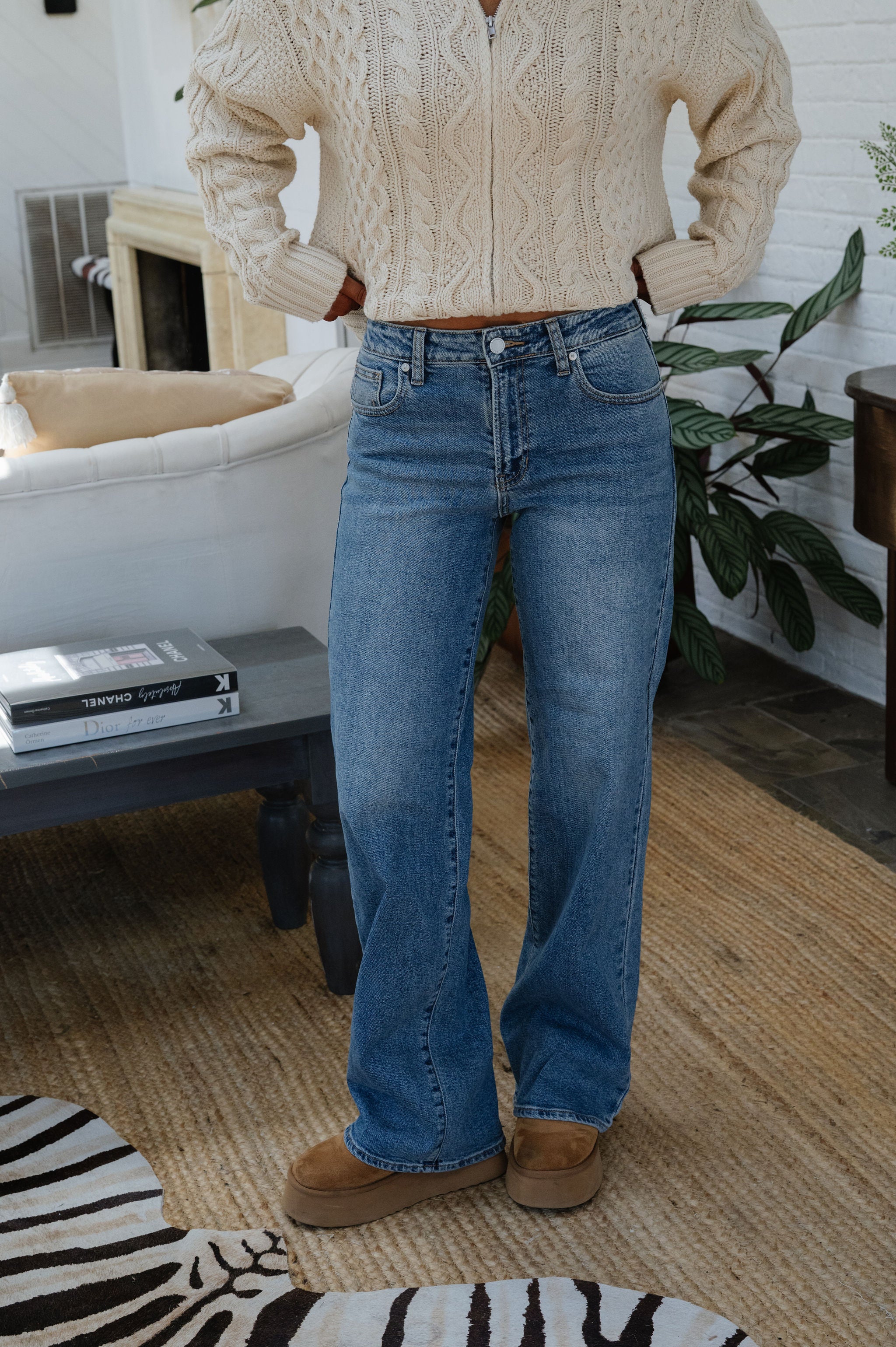 Cora Wide Leg Jeans-Medium Denim
