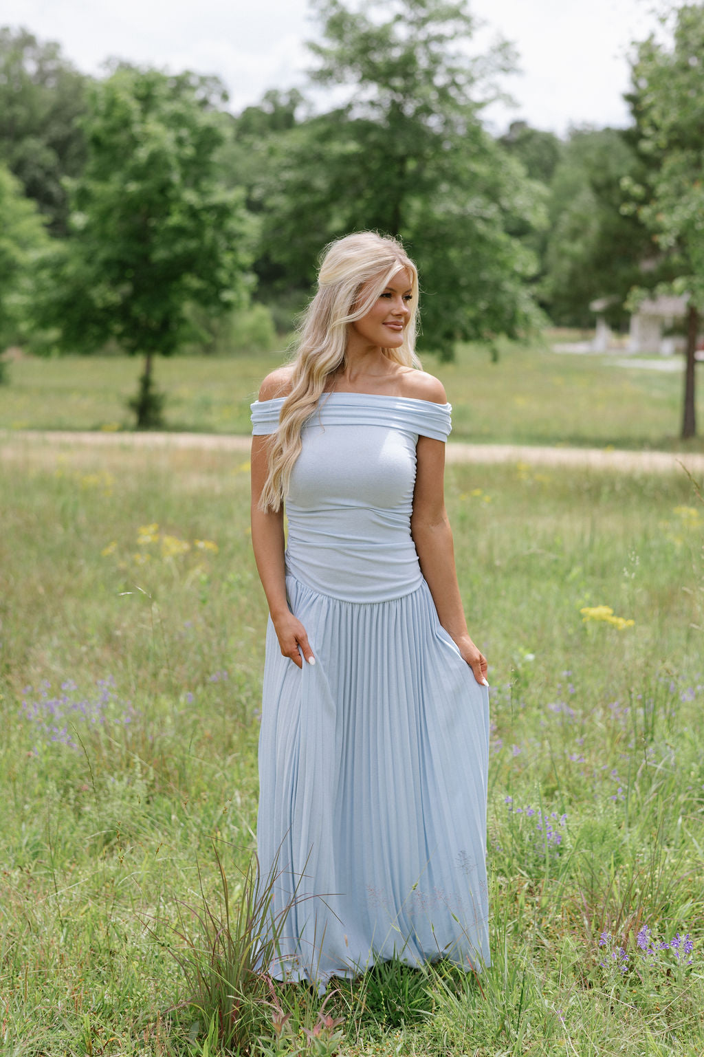 Elina Drop Dress-Blue