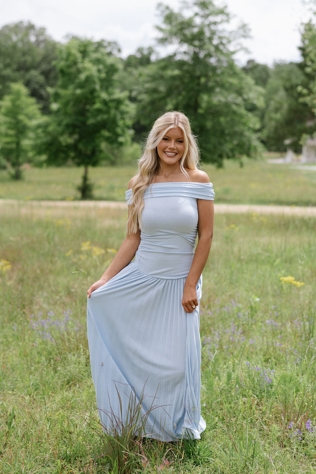 Elina Drop Dress-Blue