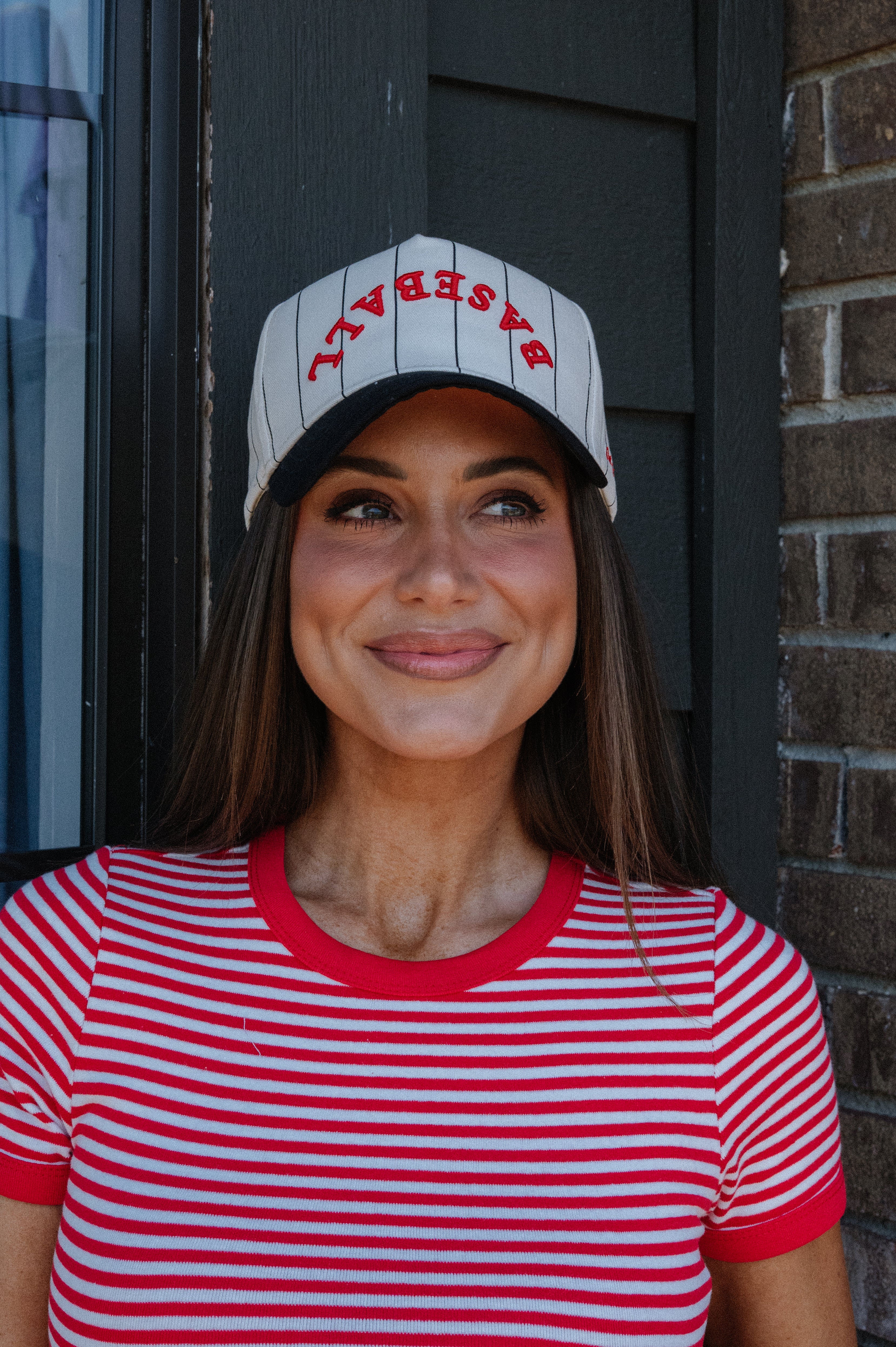 Baseball Trucker Hat- Black Stripe