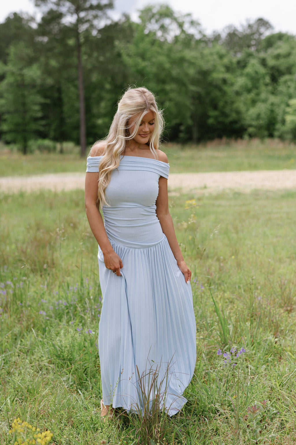 Elina Drop Dress-Blue