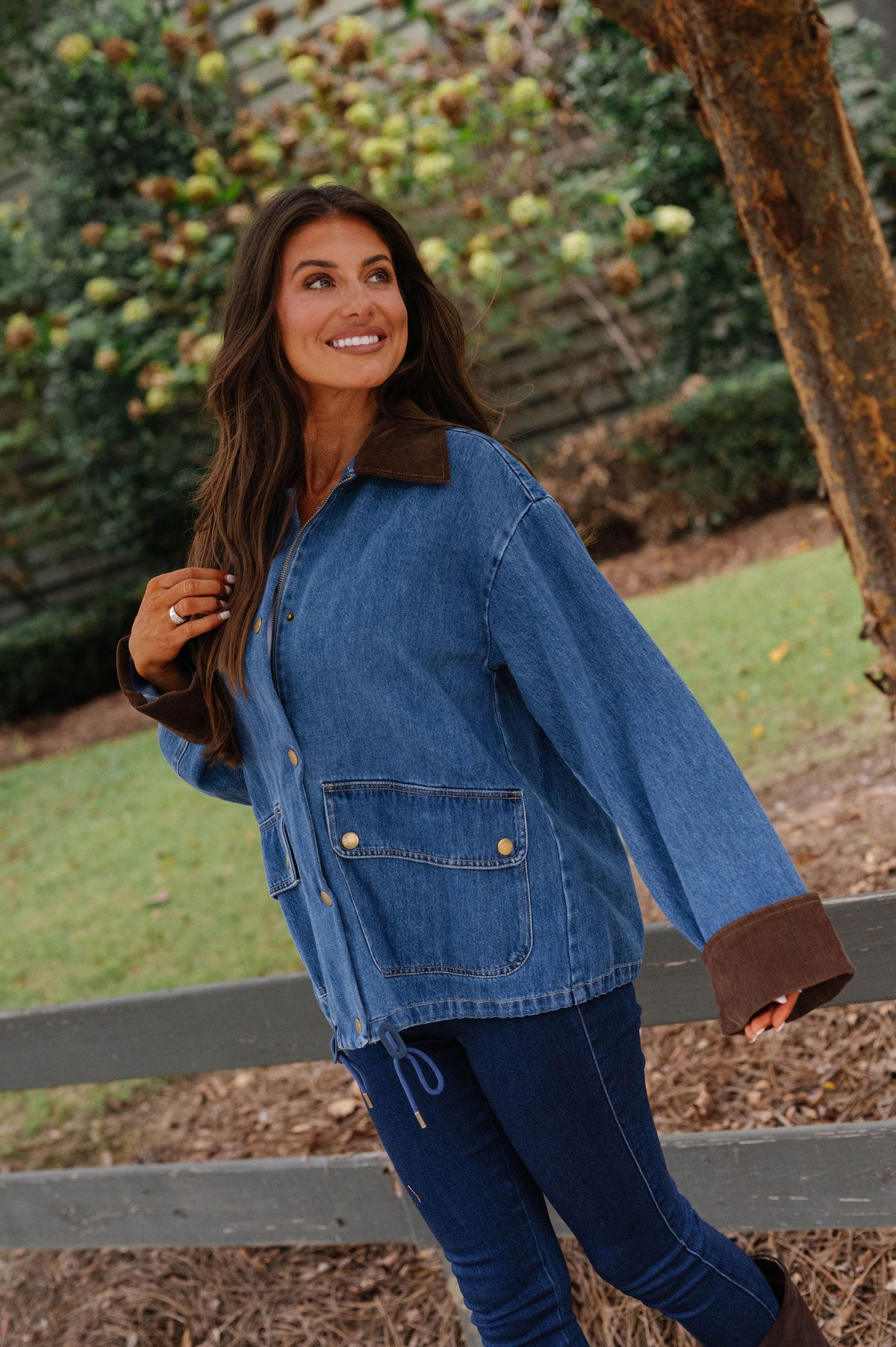 Laken Contrast Denim Jacket