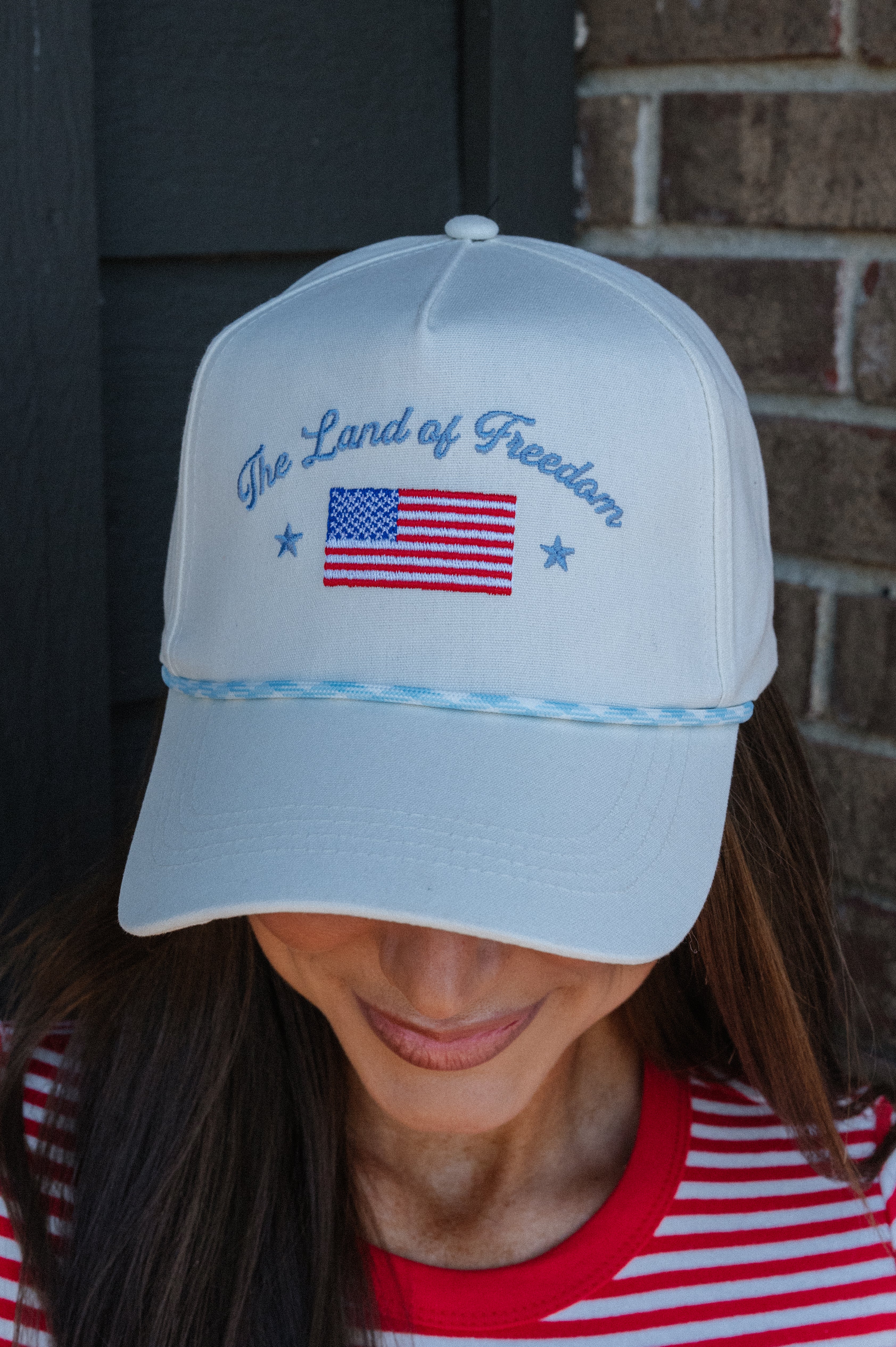 "The Land of Freedom"Trucker Hat- Light Blue