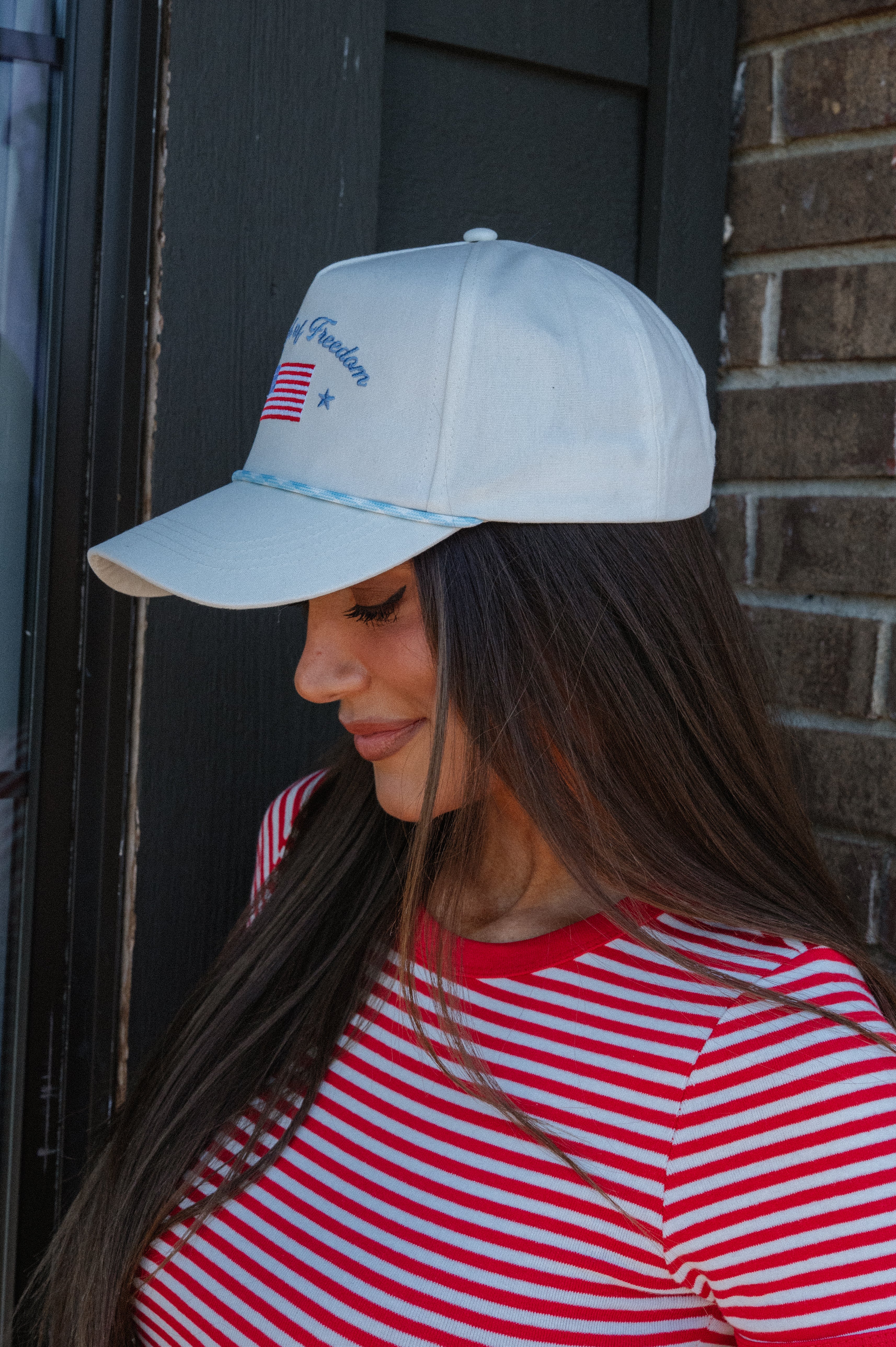 "The Land of Freedom"Trucker Hat- Light Blue