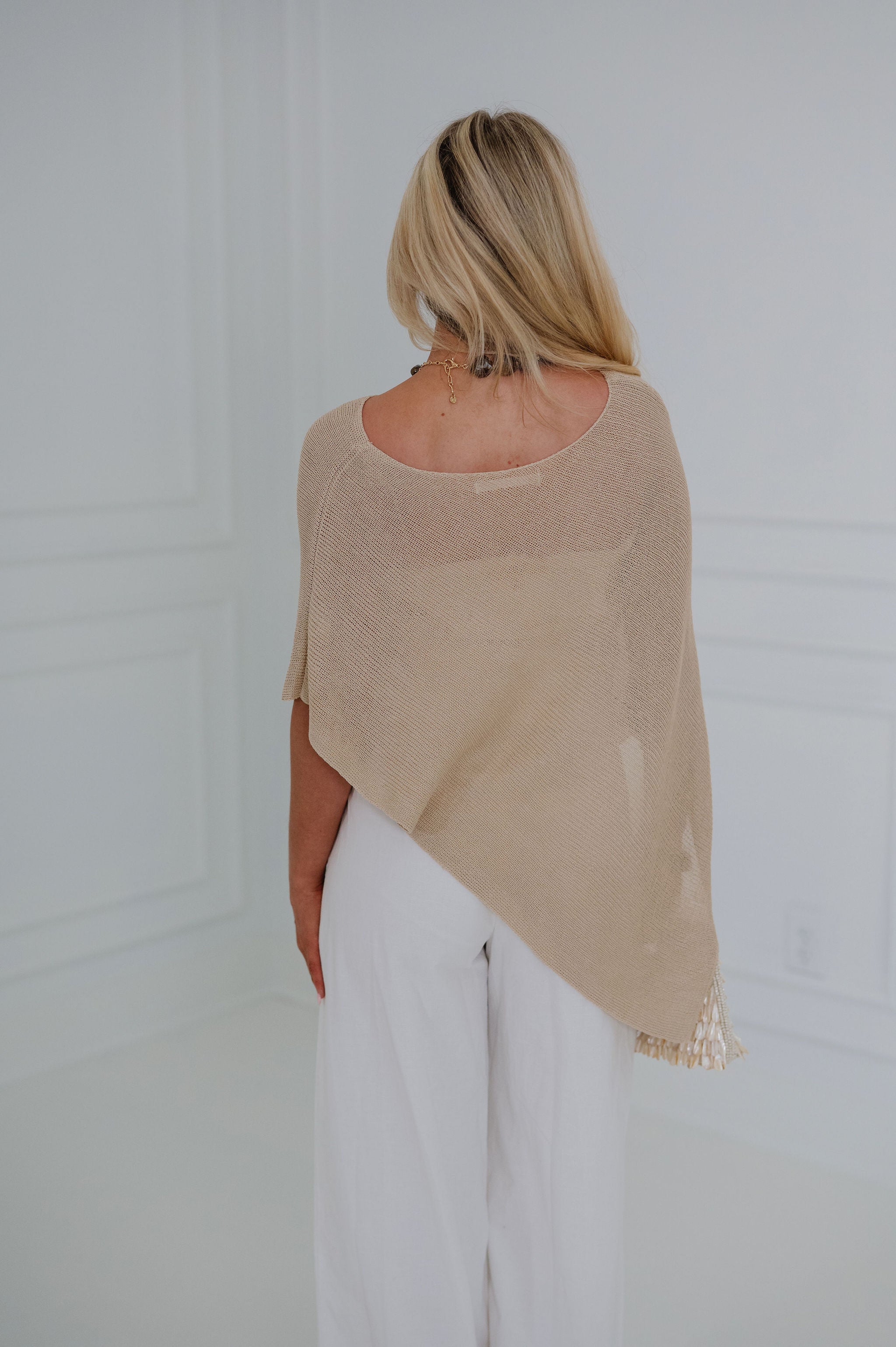 Loving Life Poncho-Taupe