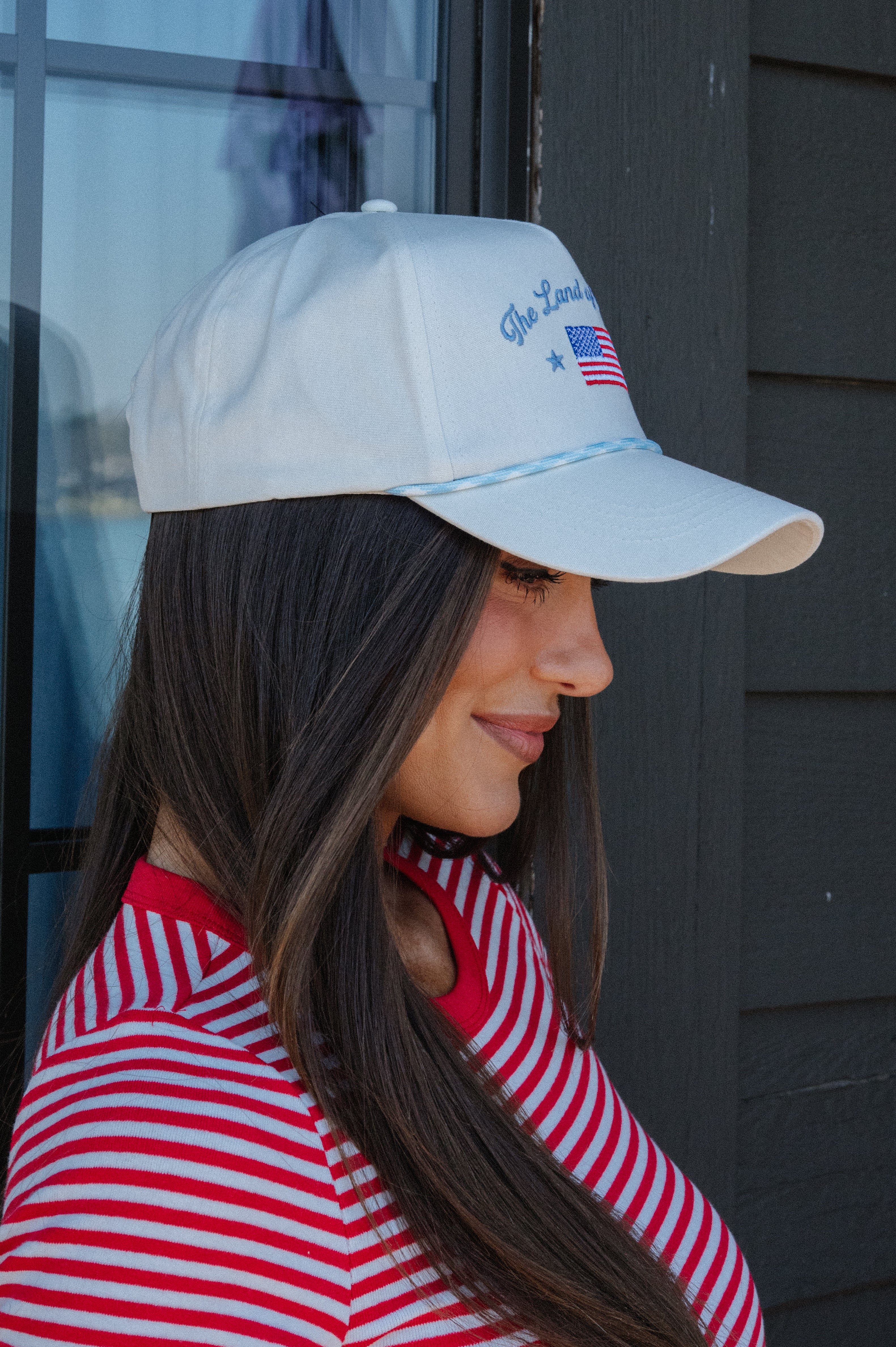 "The Land of Freedom"Trucker Hat- Light Blue