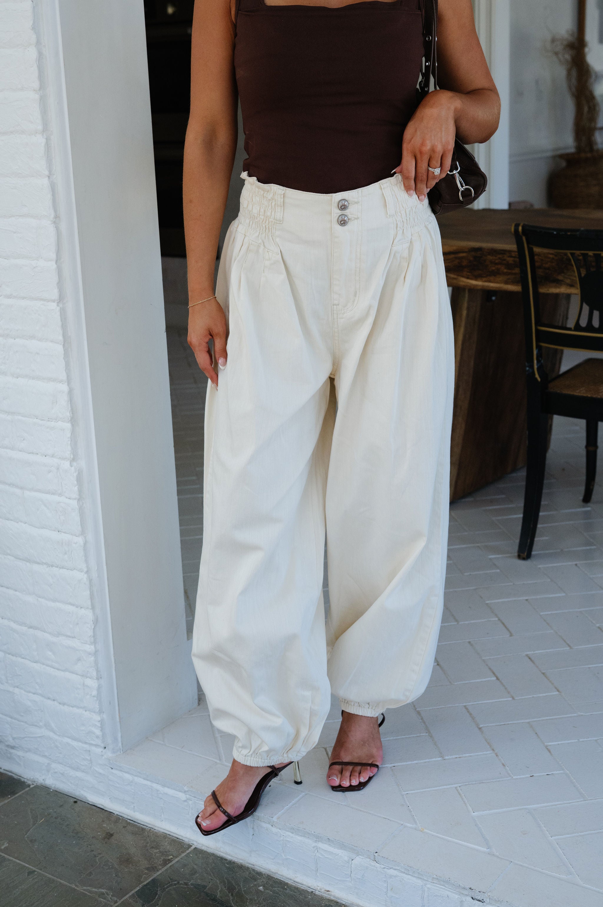 Ella Balloon Pants-Natural