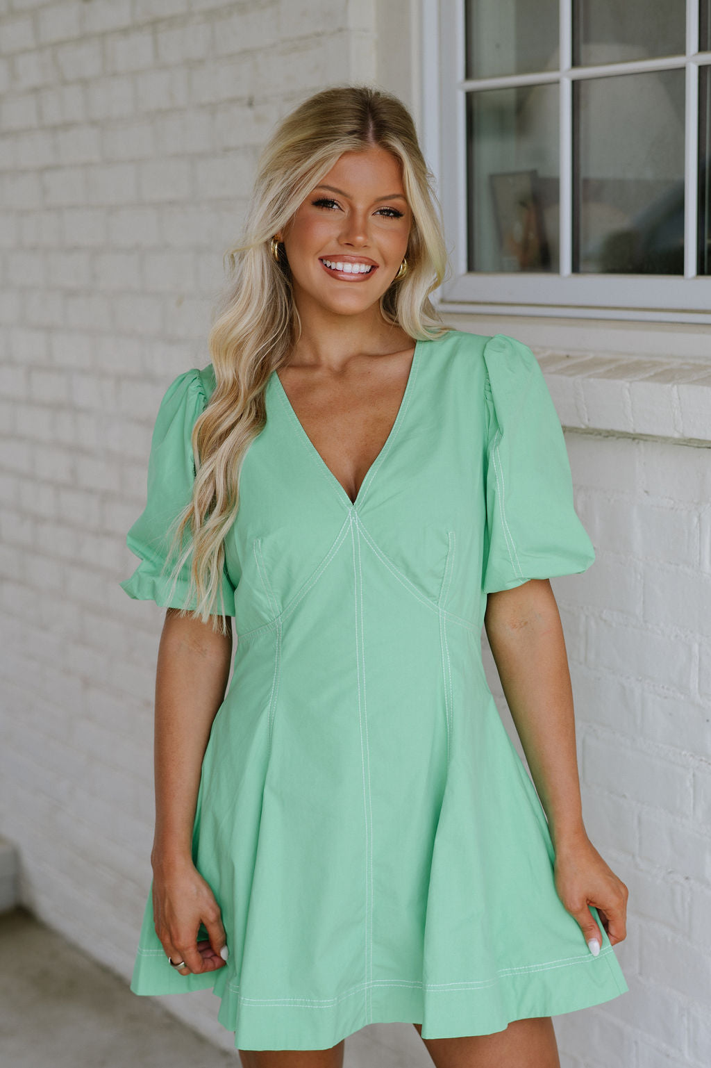 Monti Mini Dress-Green