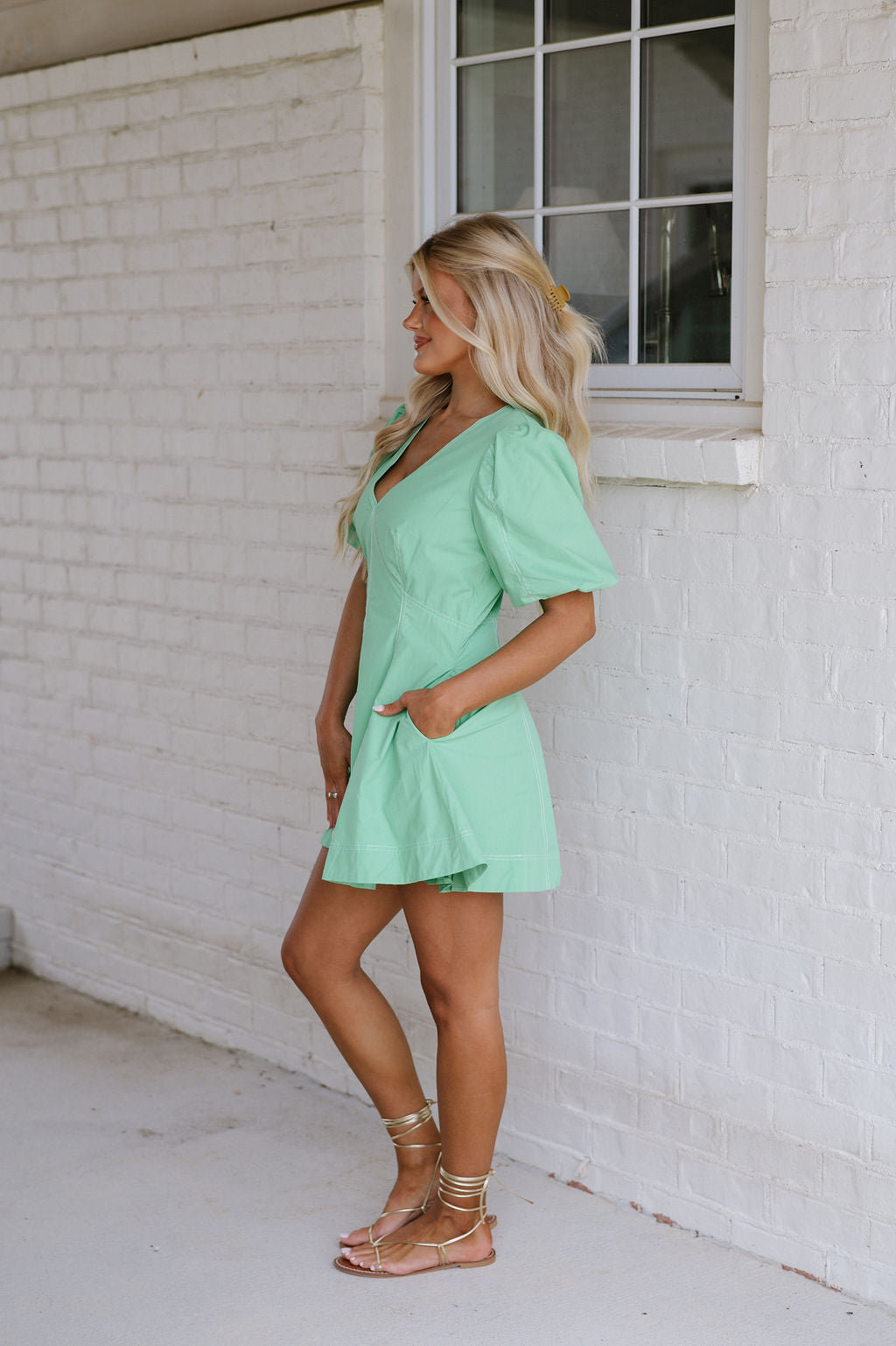 Monti Mini Dress-Green