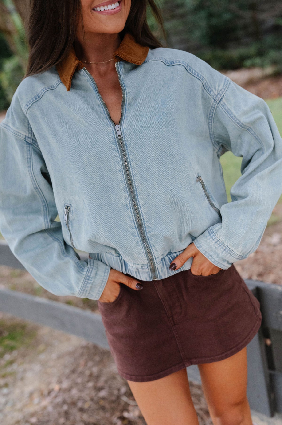 Corduroy Collar Vintage Wash Jacket