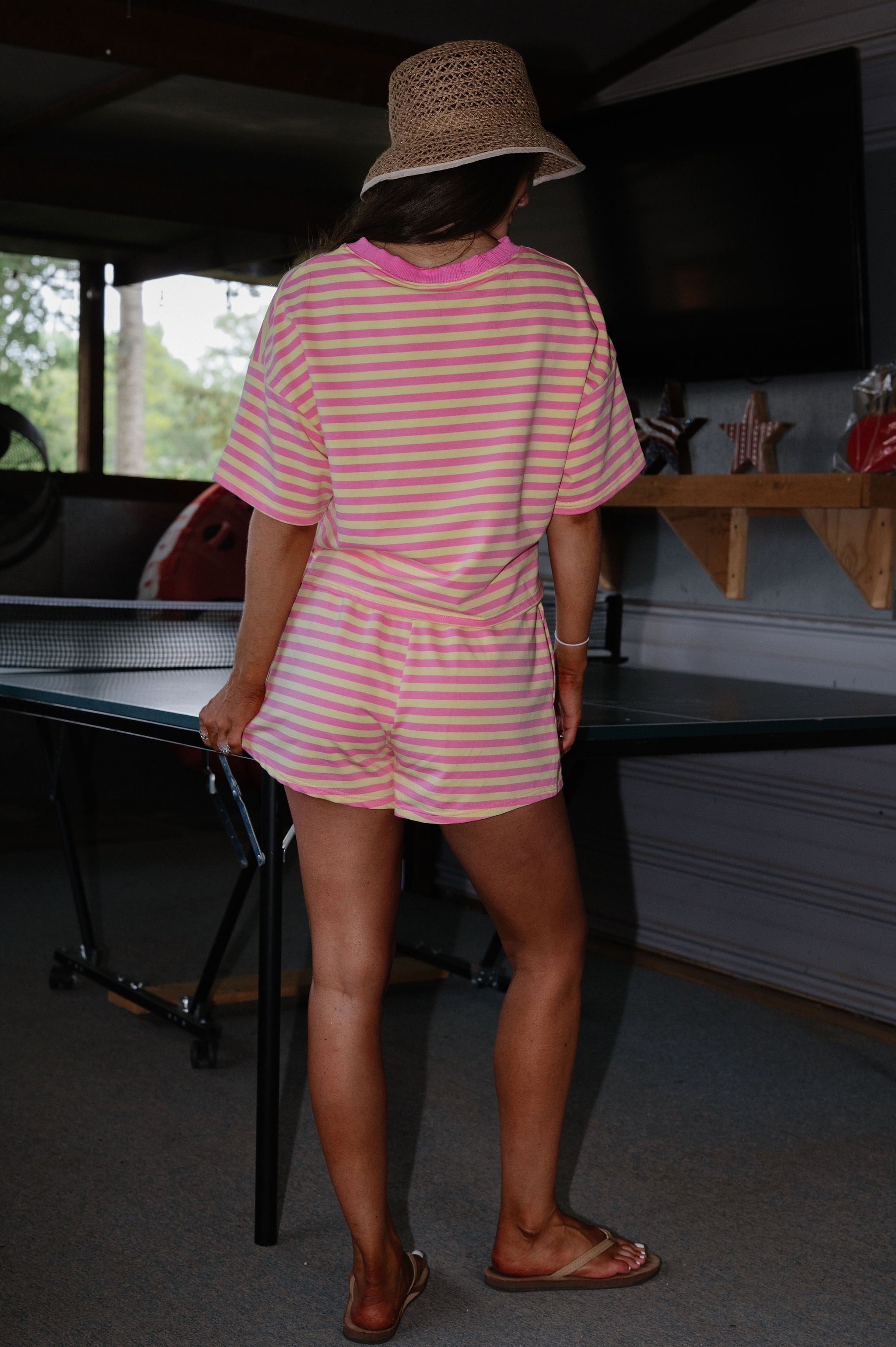 Boxy Terry Short Sets-Pink Lemonade