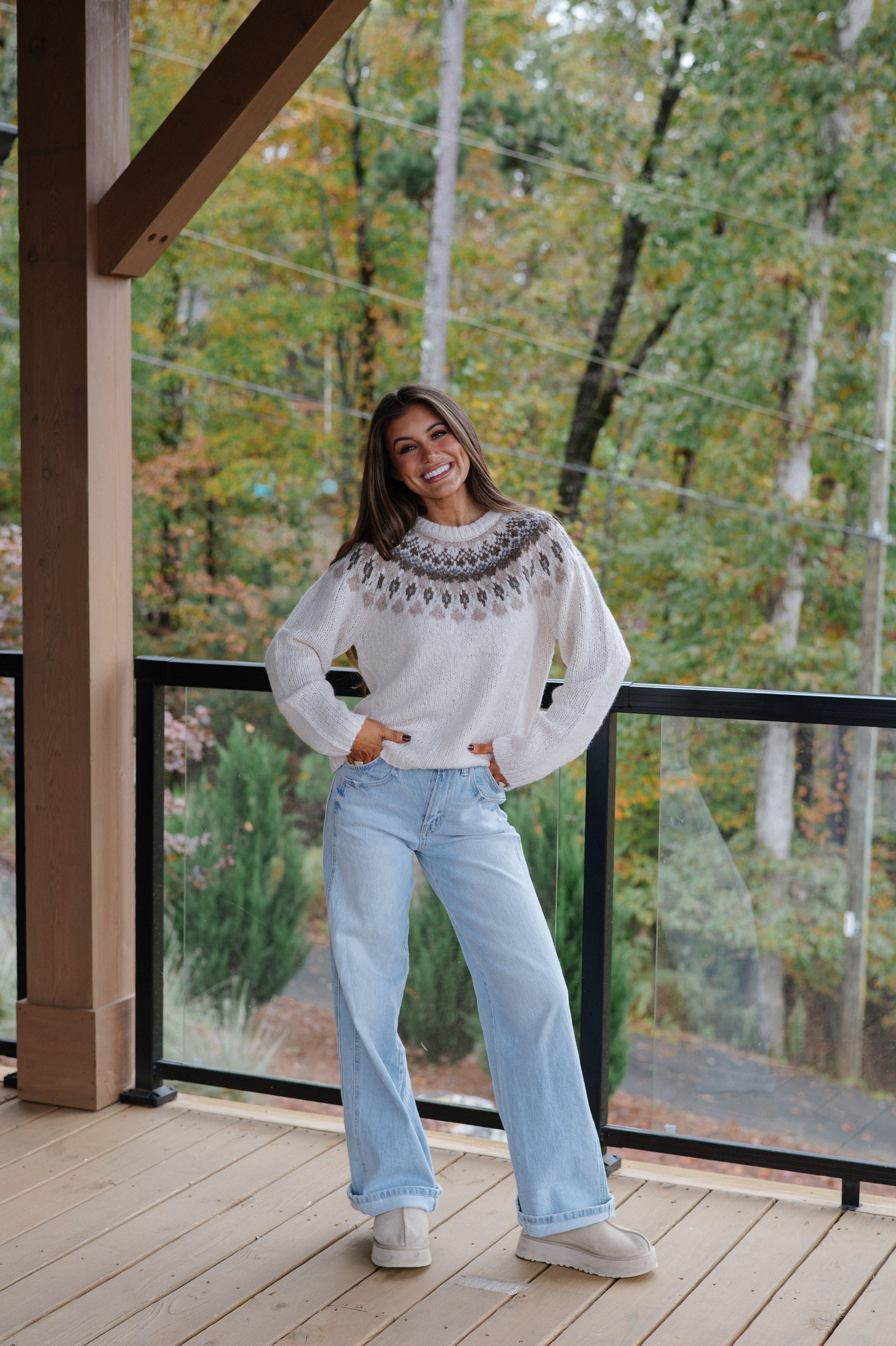 Margo Fair isle Sweater-Ivory