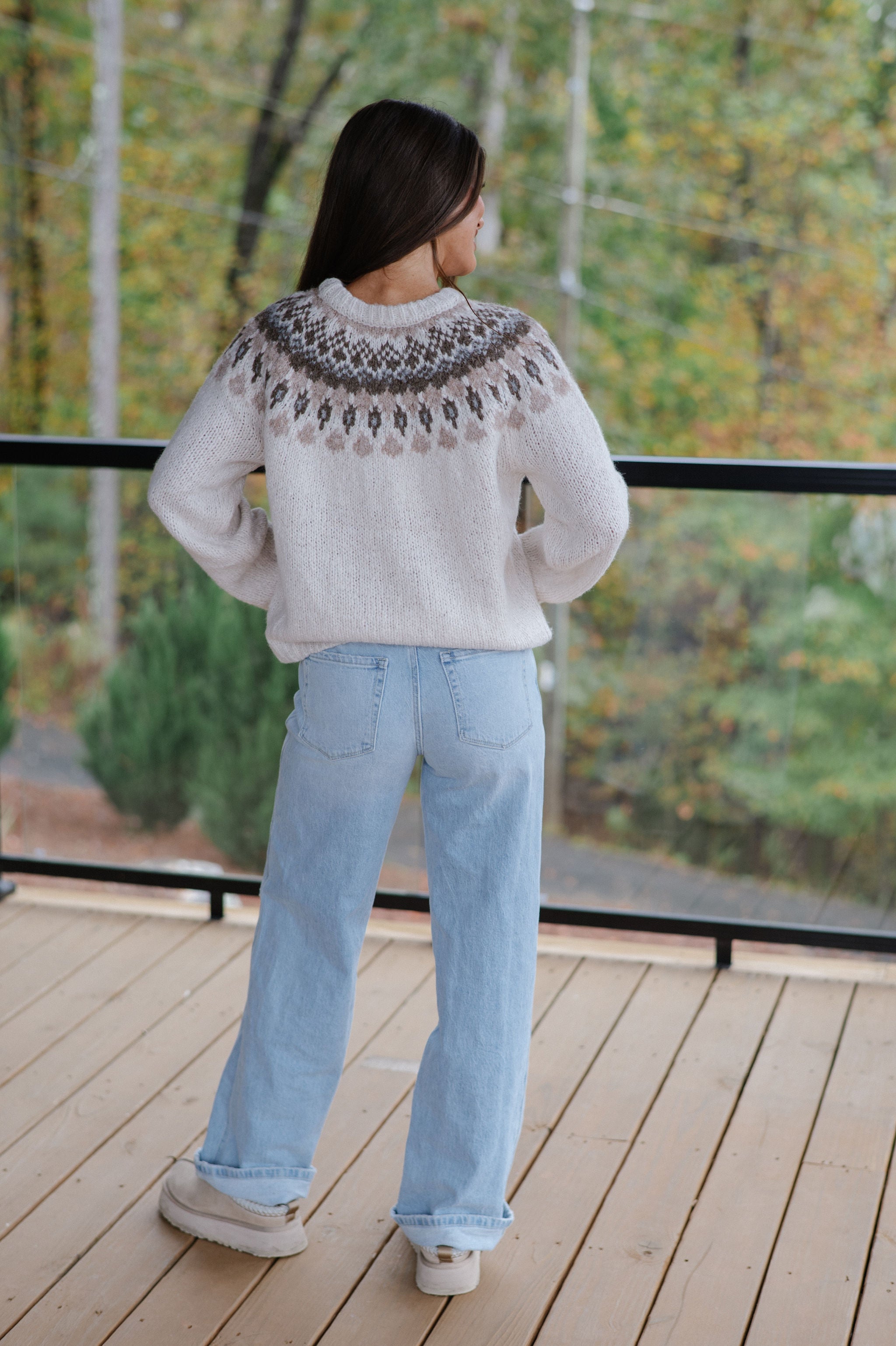 Margo Fair isle Sweater-Ivory