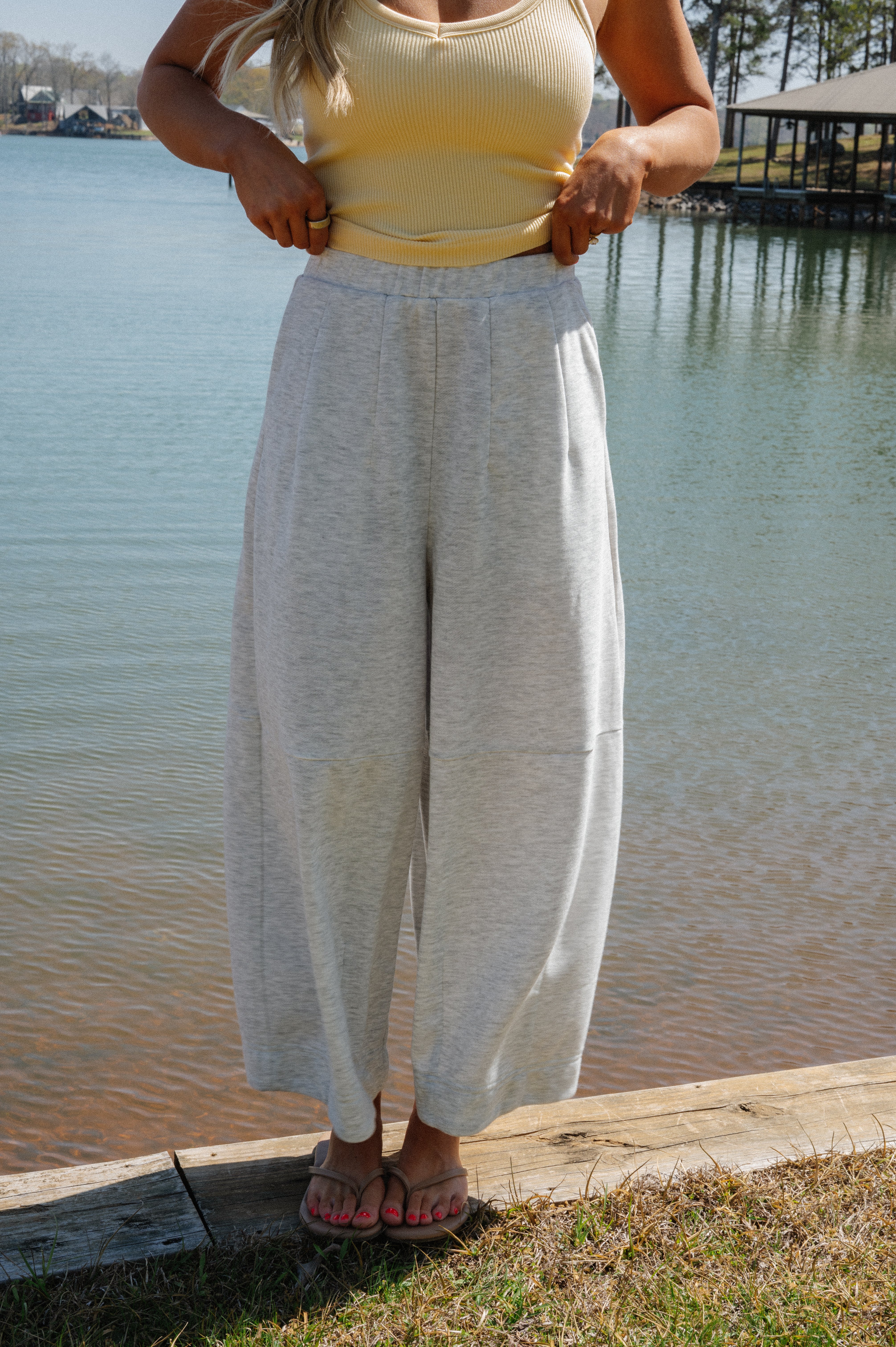 Ashton Wide Leg Sweatpants-Melange