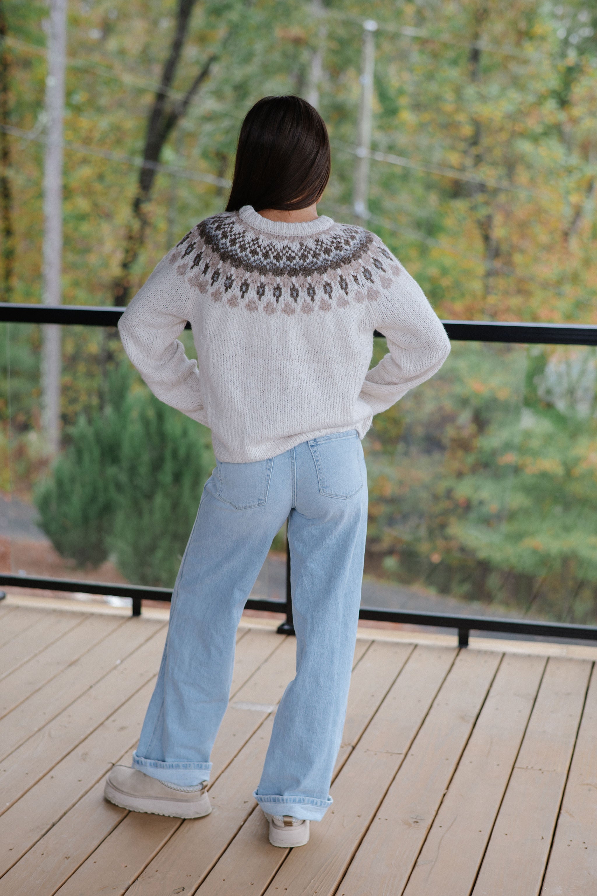 Margo Fair isle Sweater-Ivory