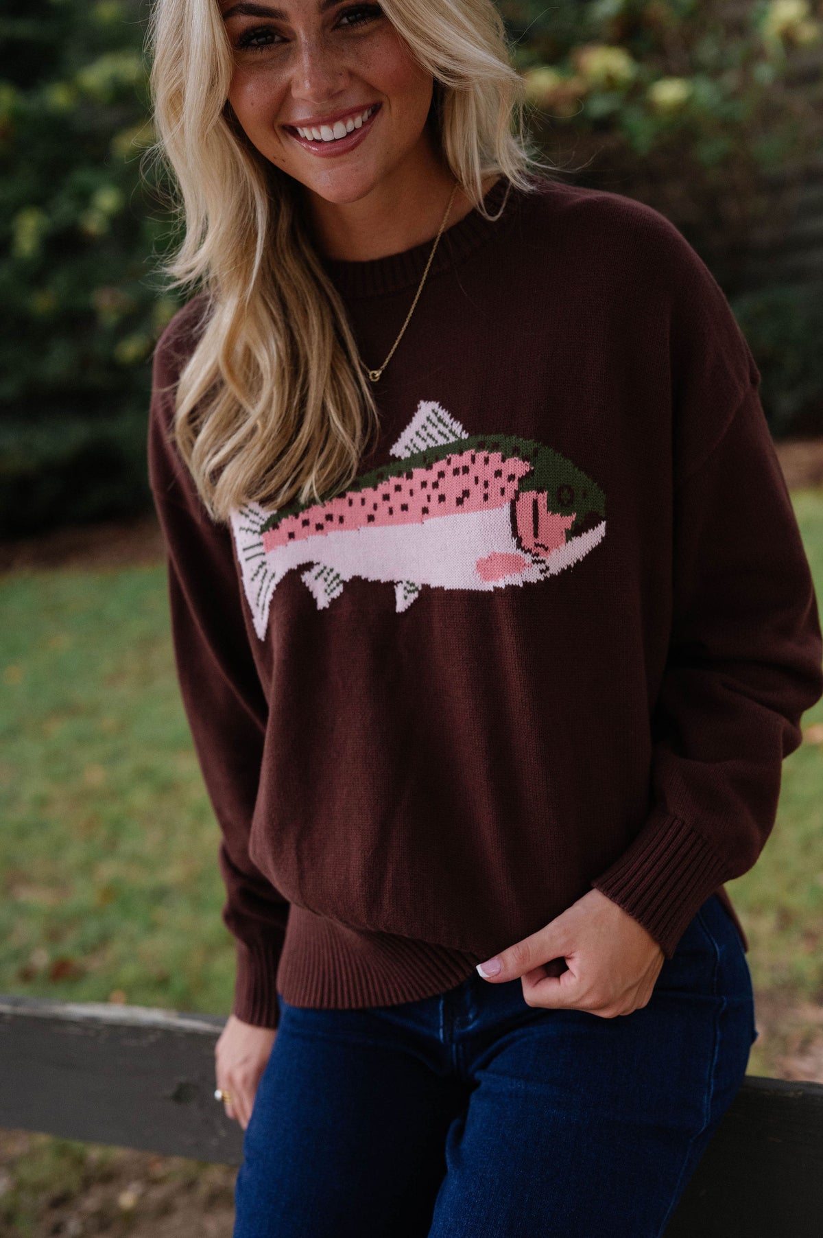 Alice Fish Sweater-Chocolate