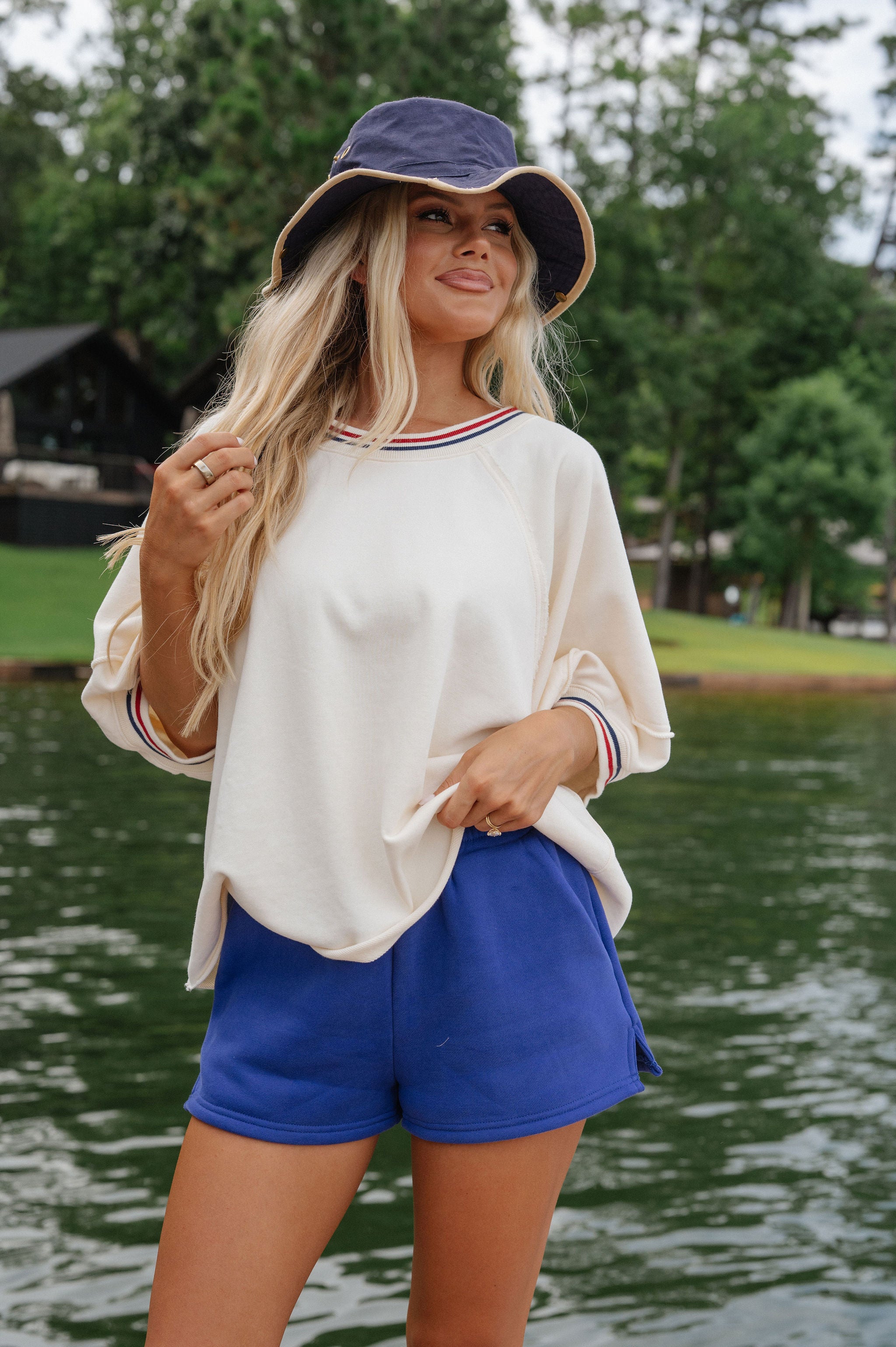 Elena Lounge Shorts-Royal Blue