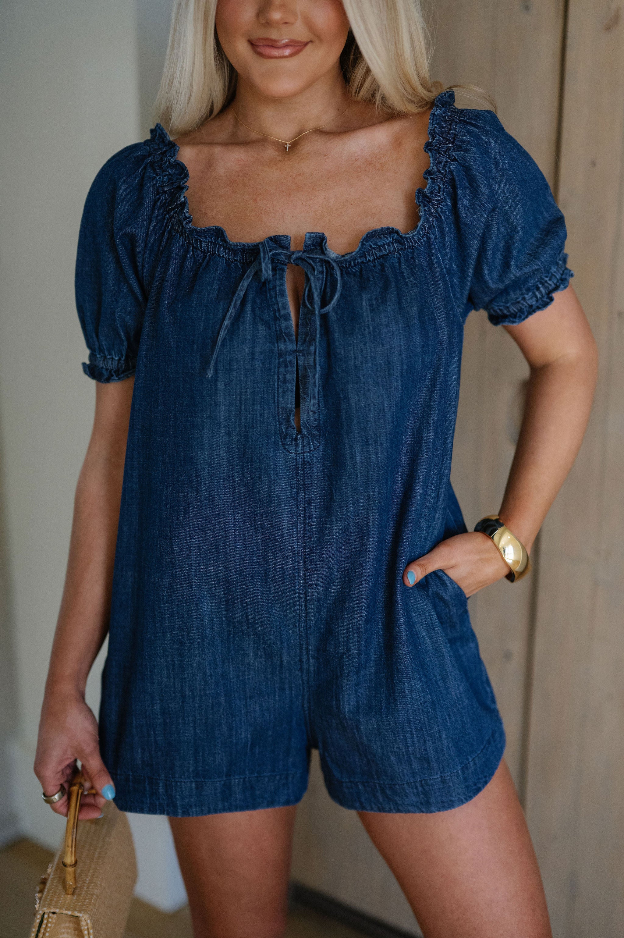 Nadia Denim Romper