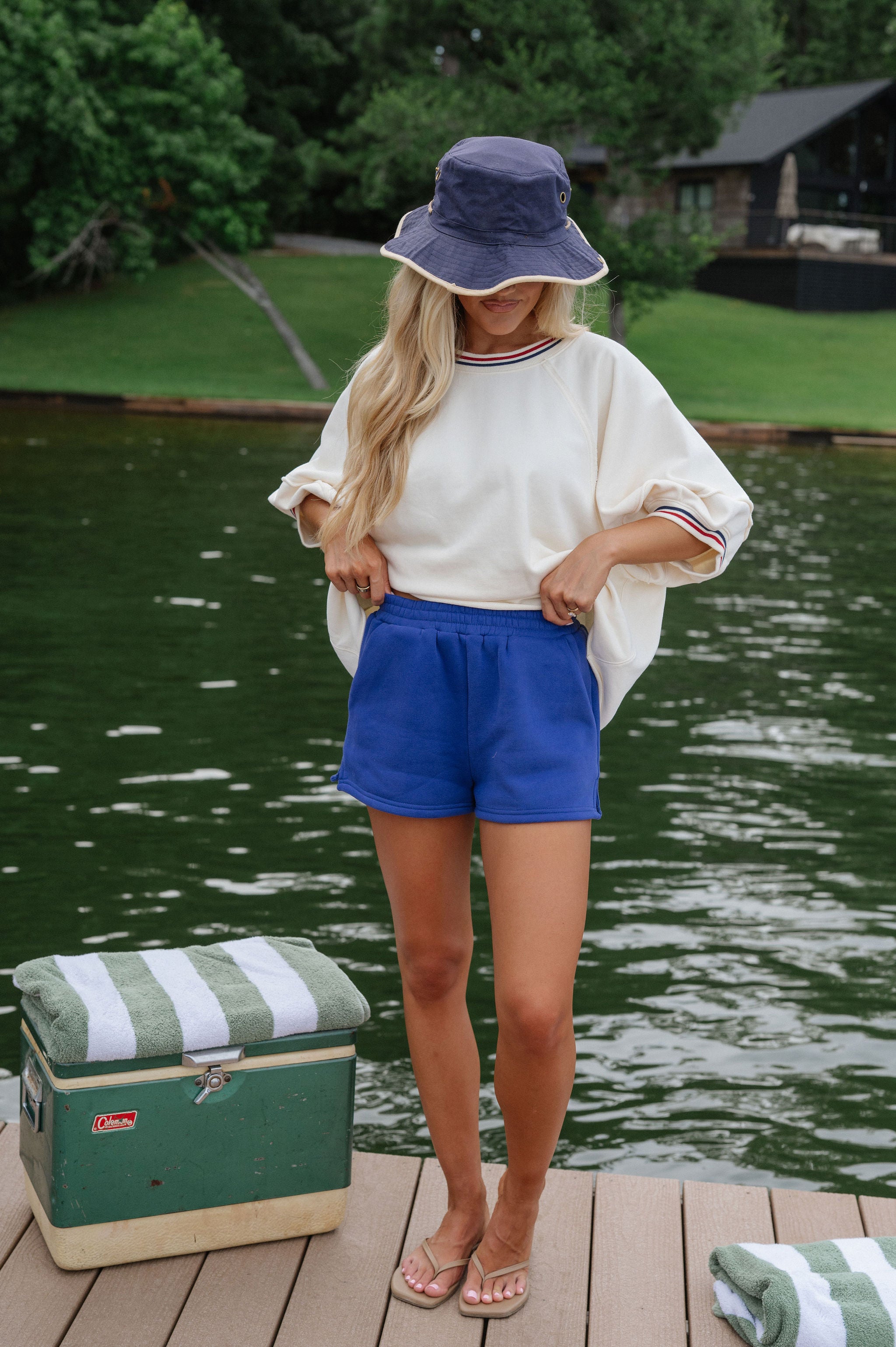 Elena Lounge Shorts-Royal Blue