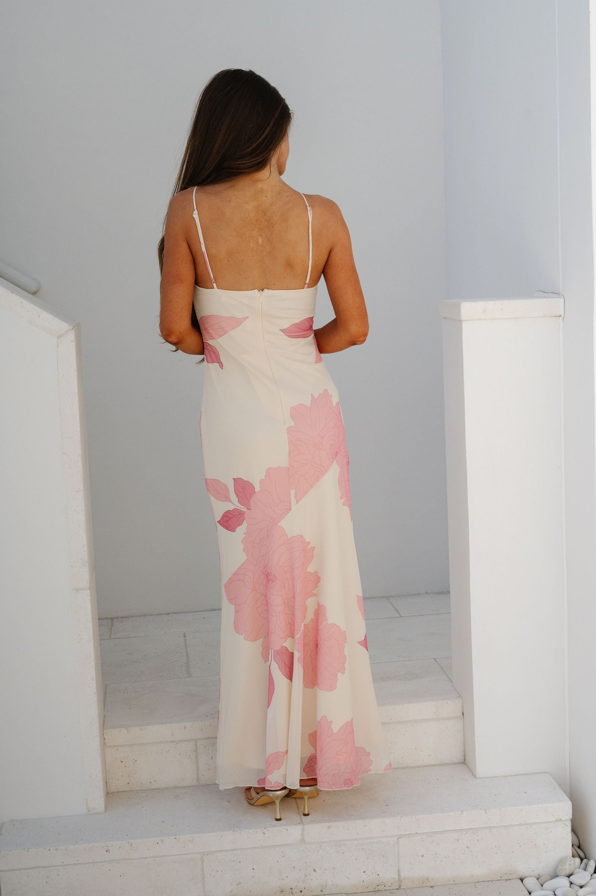 Lexi One Shoulder Maxi Dress-Pink