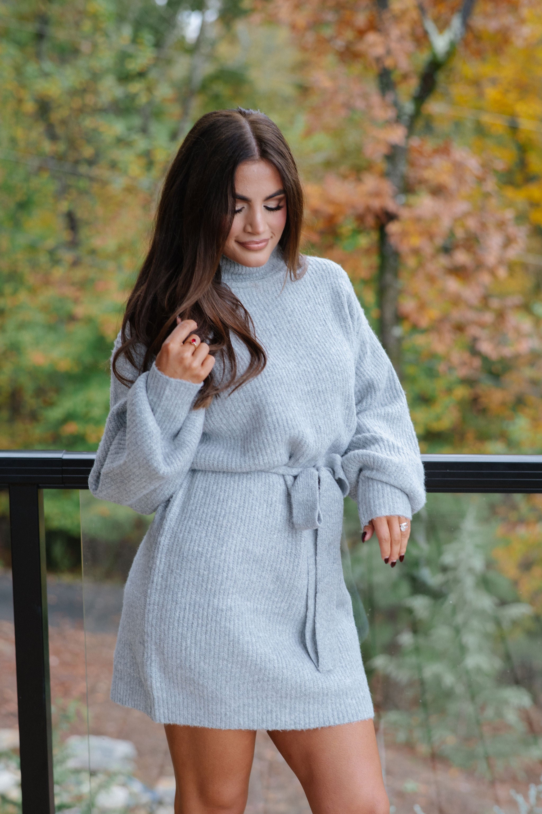 Audrina Sweater Dress-Heather Grey