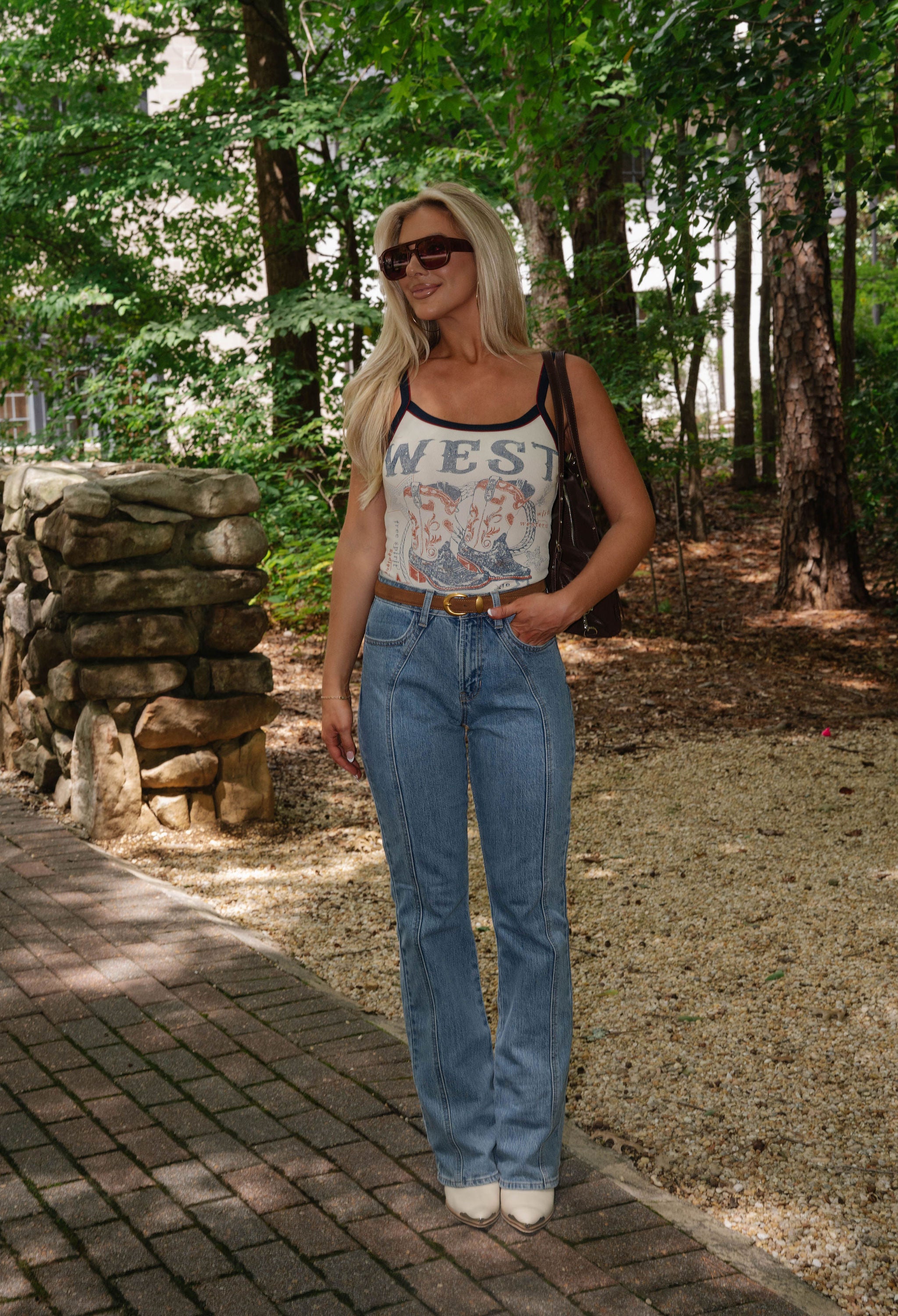 Clara Seamed Bootcut Jean-Medium Denim