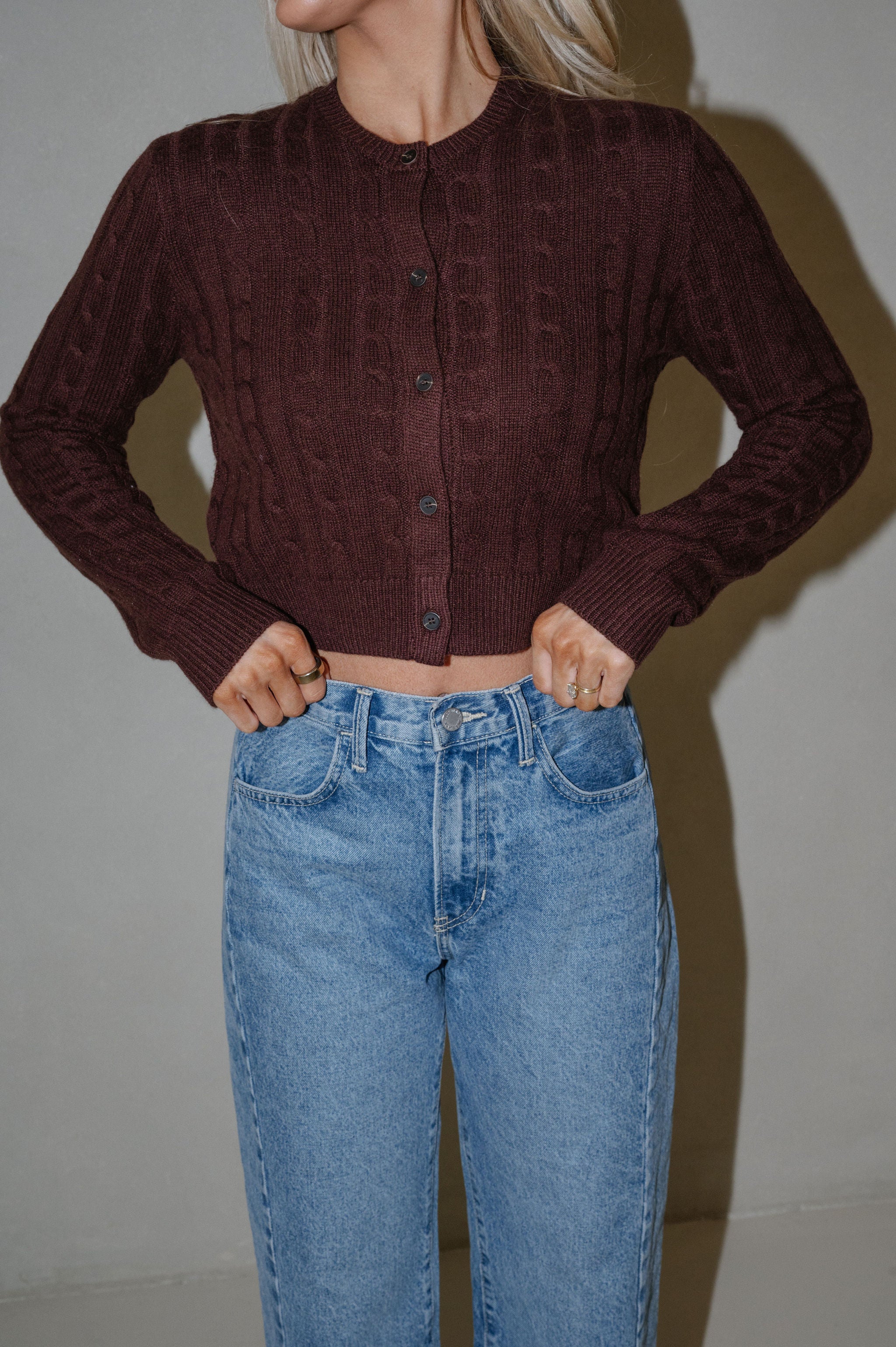 Markle Sweater Cardigan- Brown