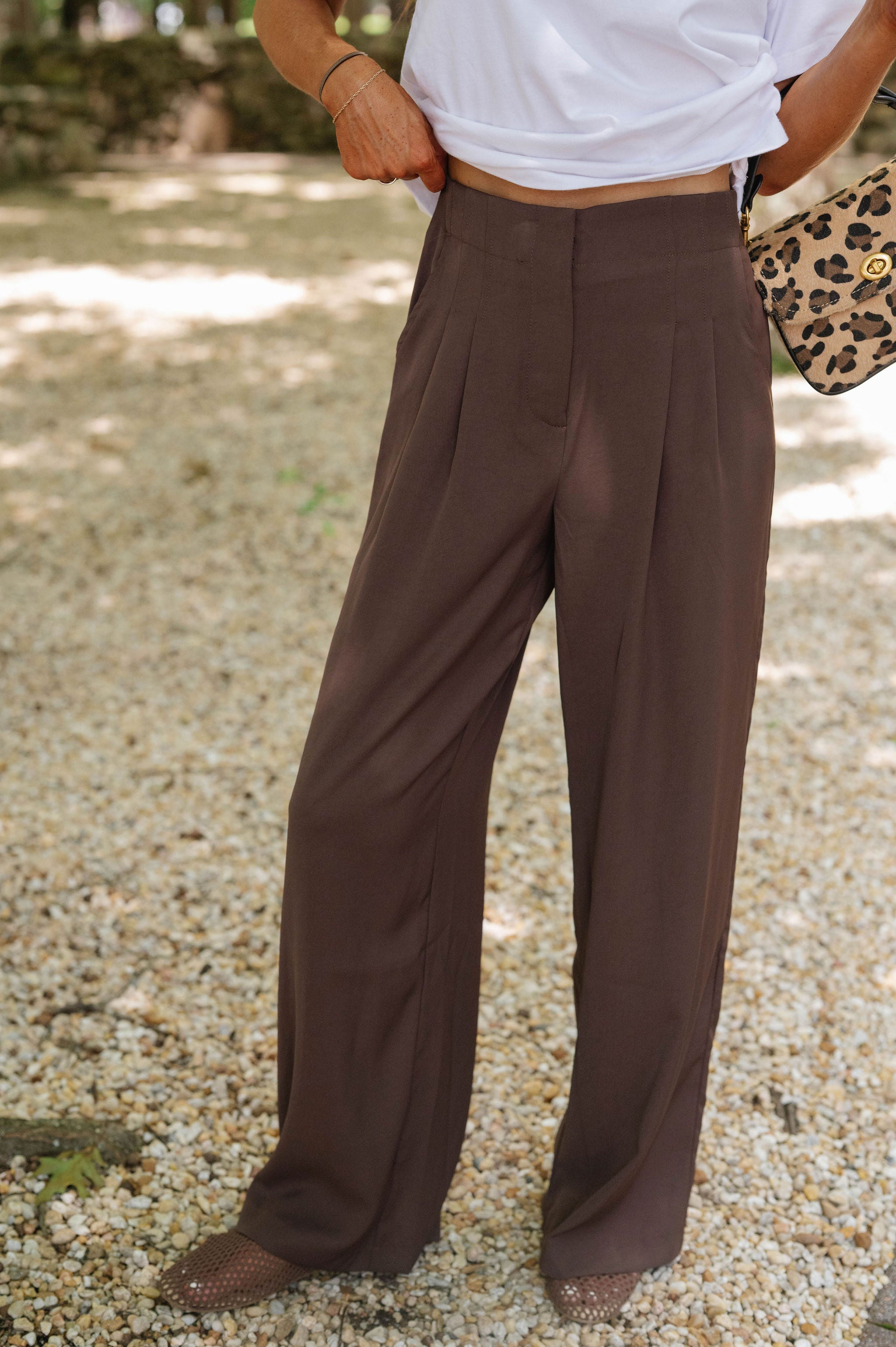 Zoey Recycled Wide Leg Pants-Espresso
