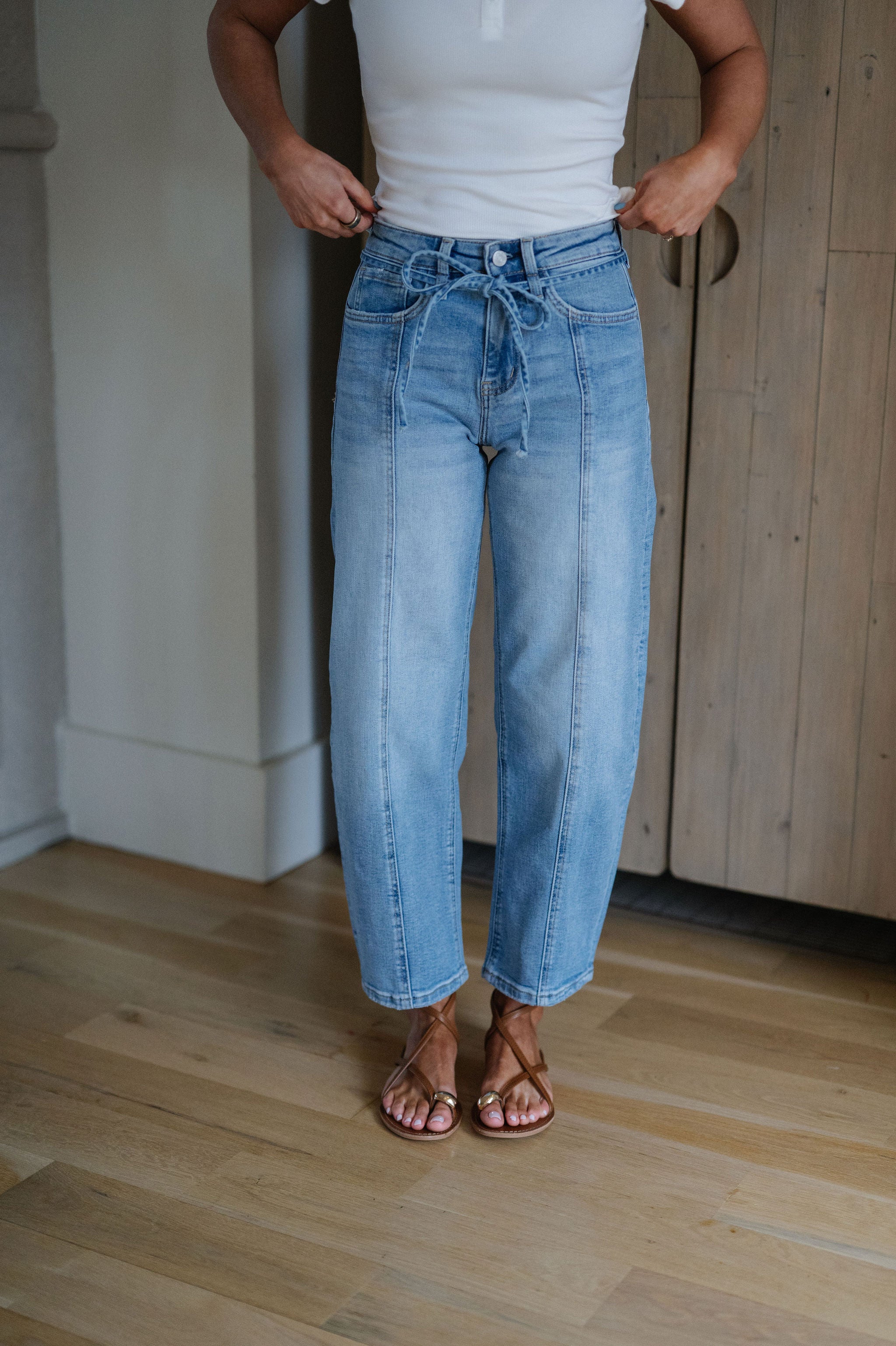 Jemison High Rise Barrel Jeans-Medium Wash