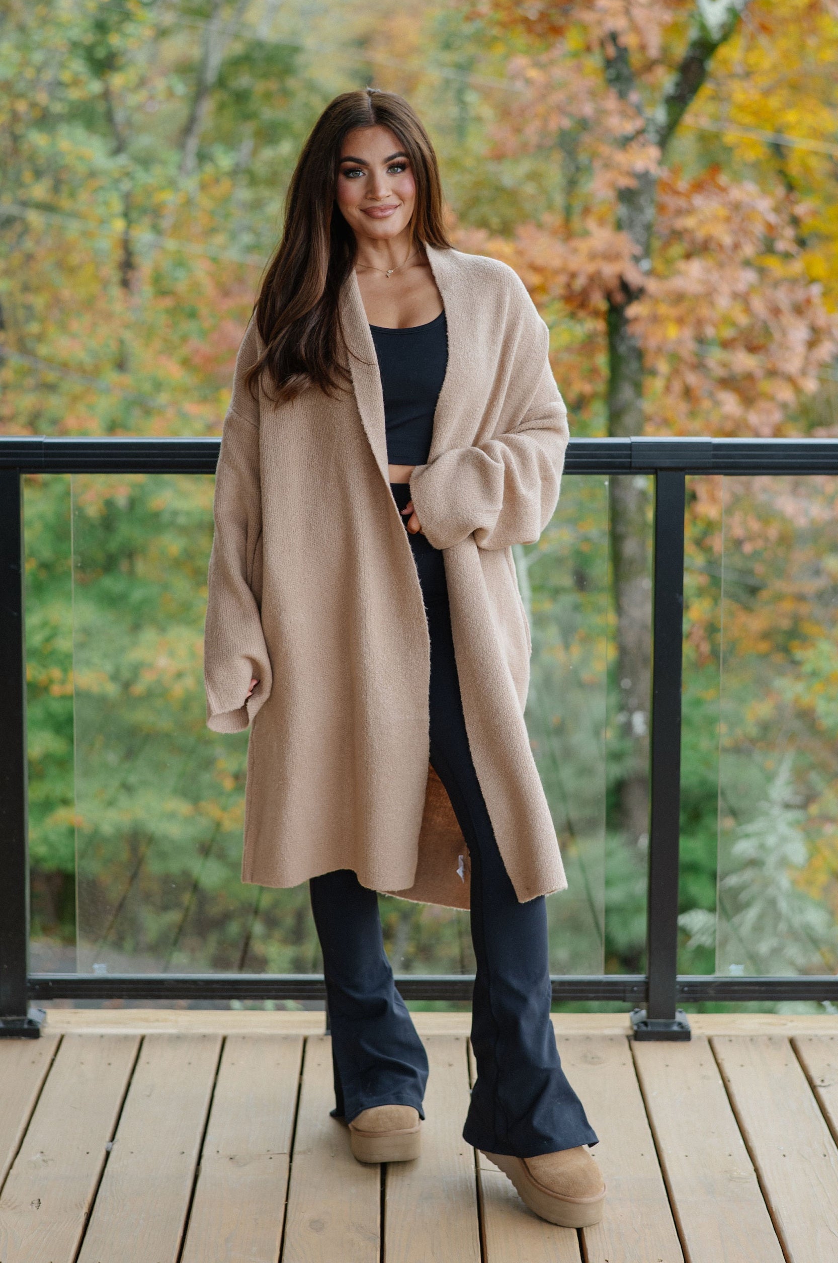 Clara Duster Cardigan-Dark Taupe