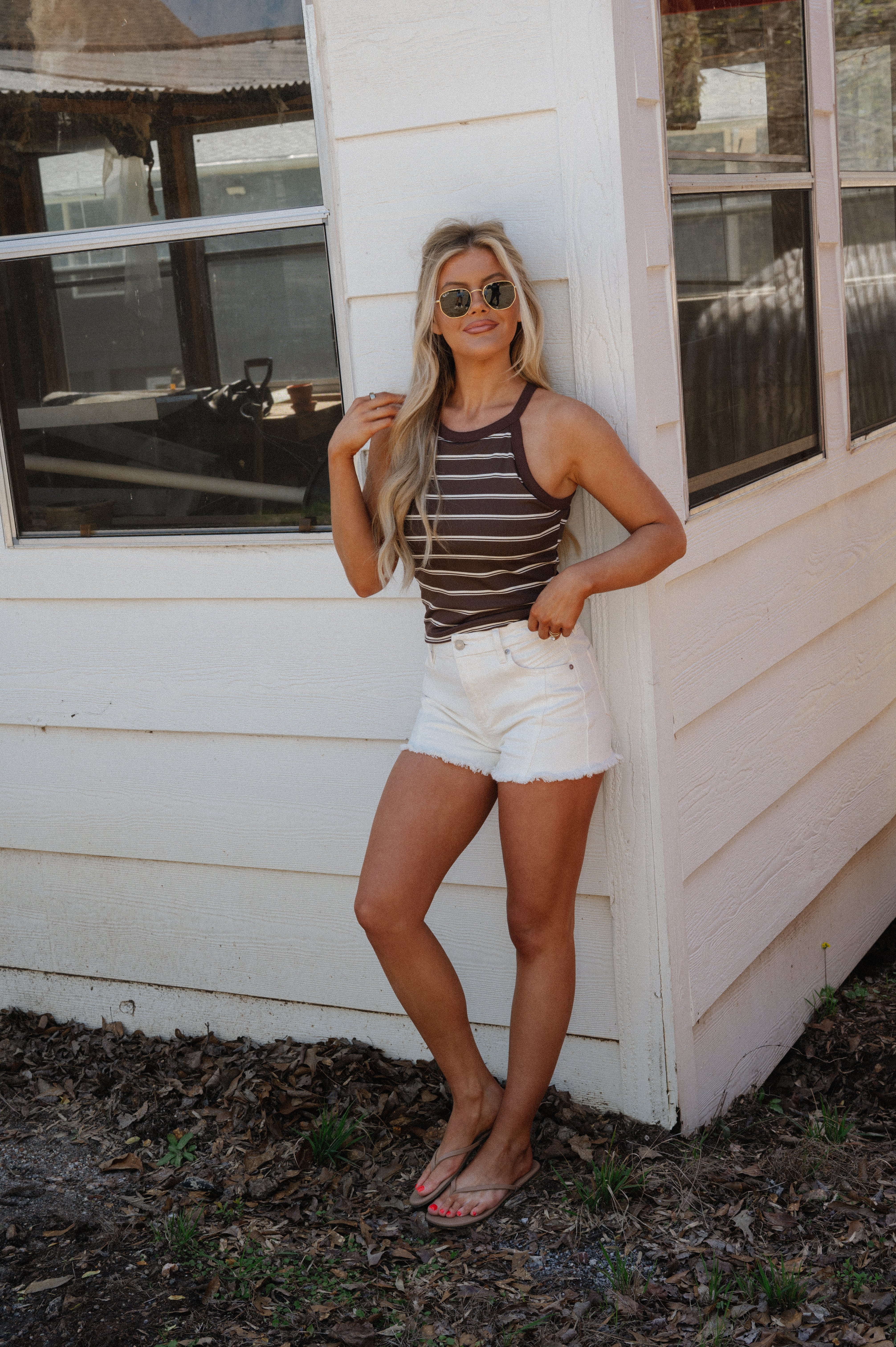 Spencer Tank-Brown/Cream