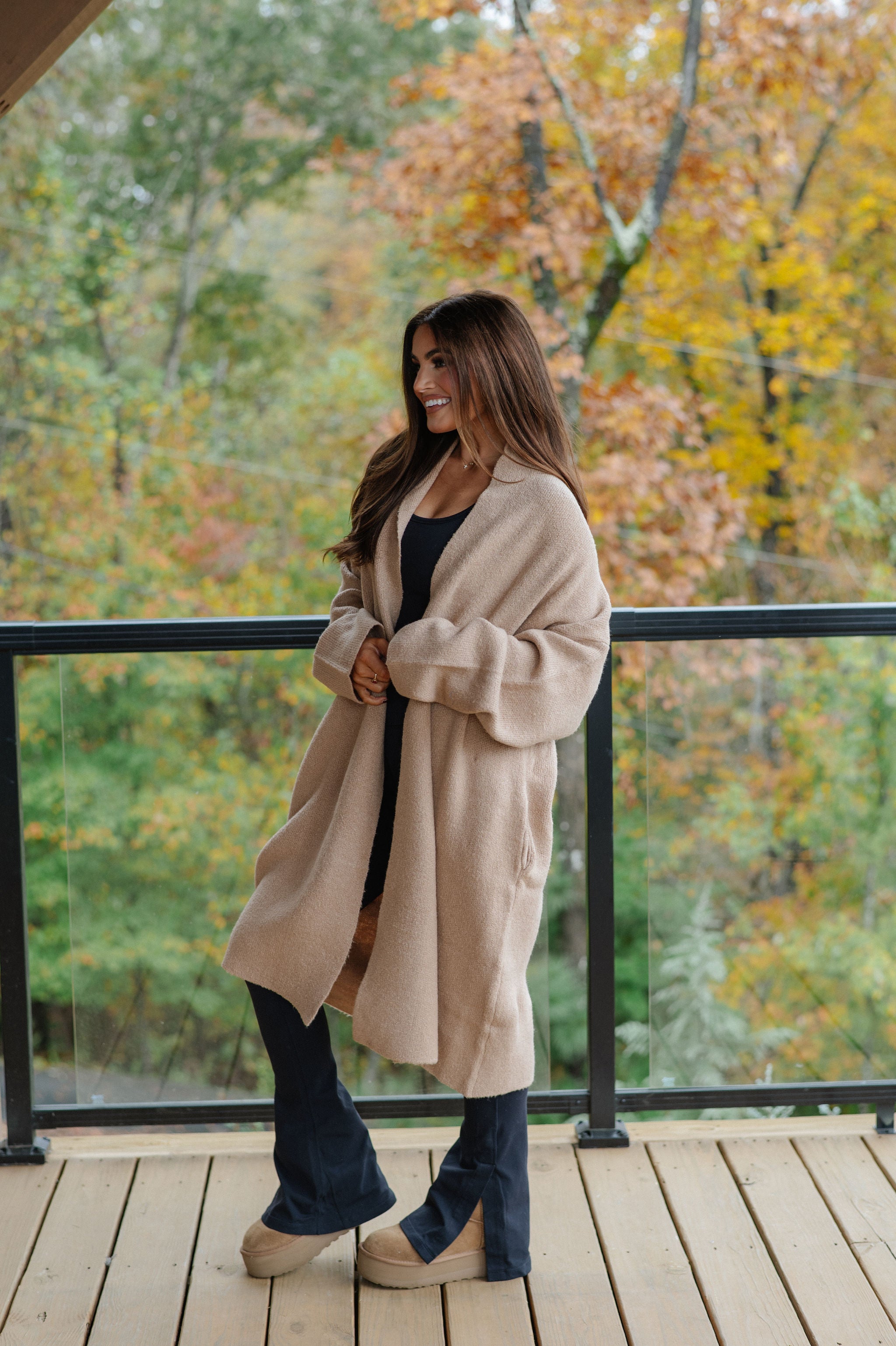 Clara Duster Cardigan-Dark Taupe